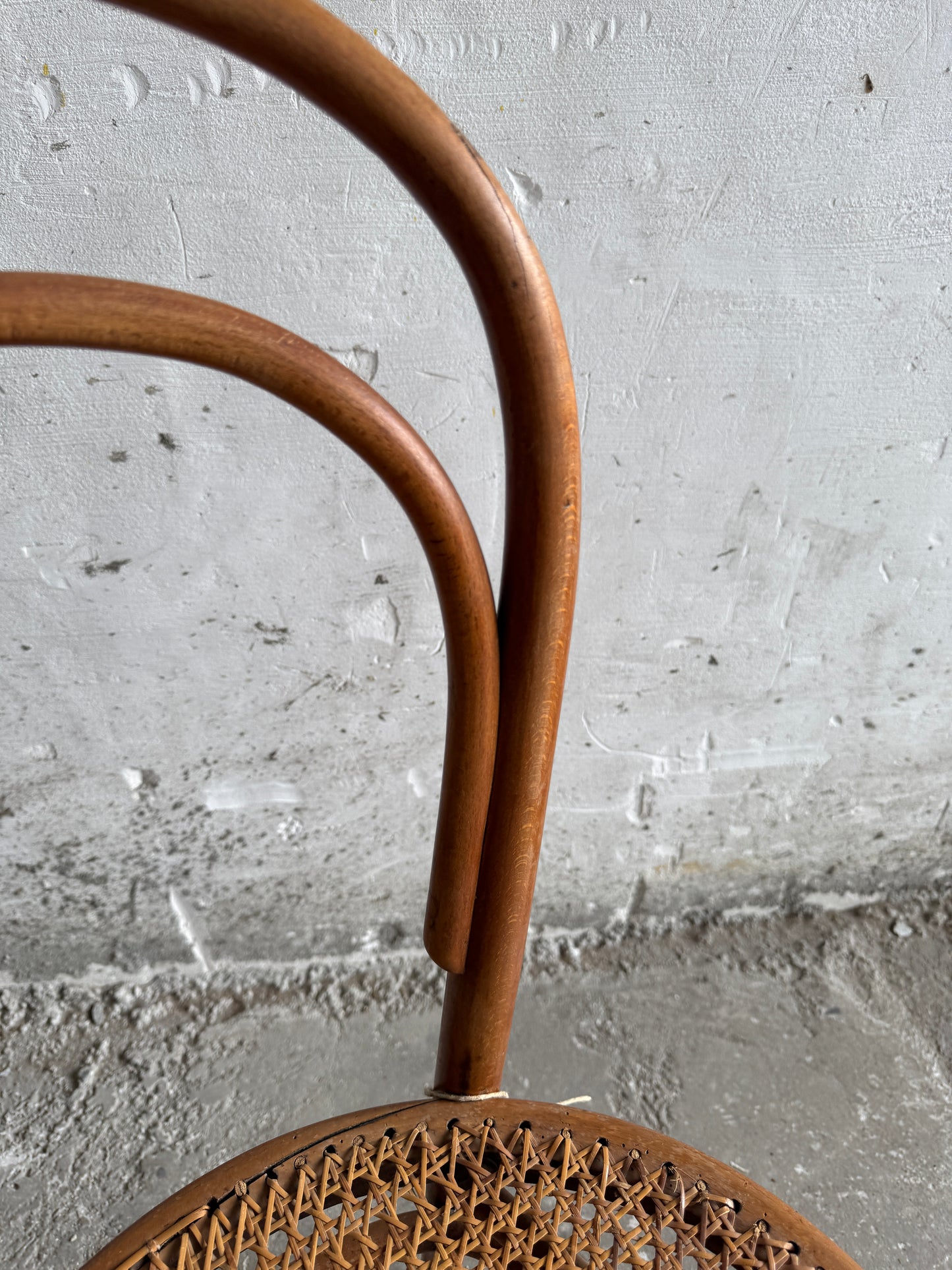 Set of 3 vintage Thonet-style chairs with rattan seat