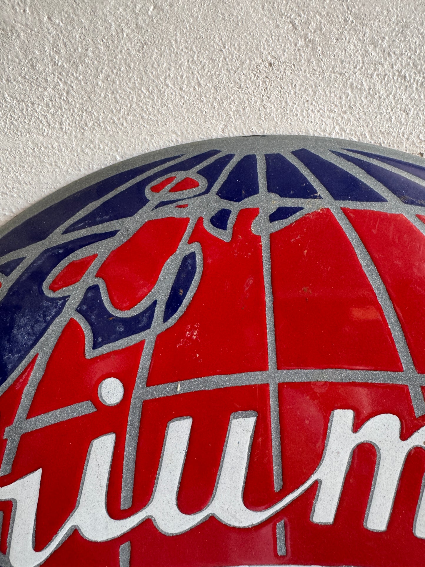 Vintage Triumph Enamel Globe Sign