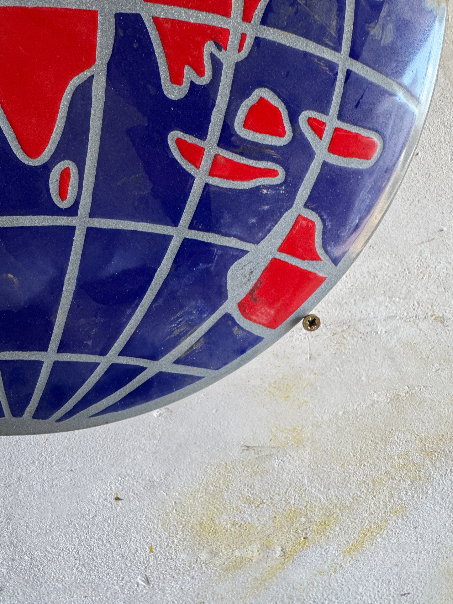 Vintage Triumph Enamel Globe Sign