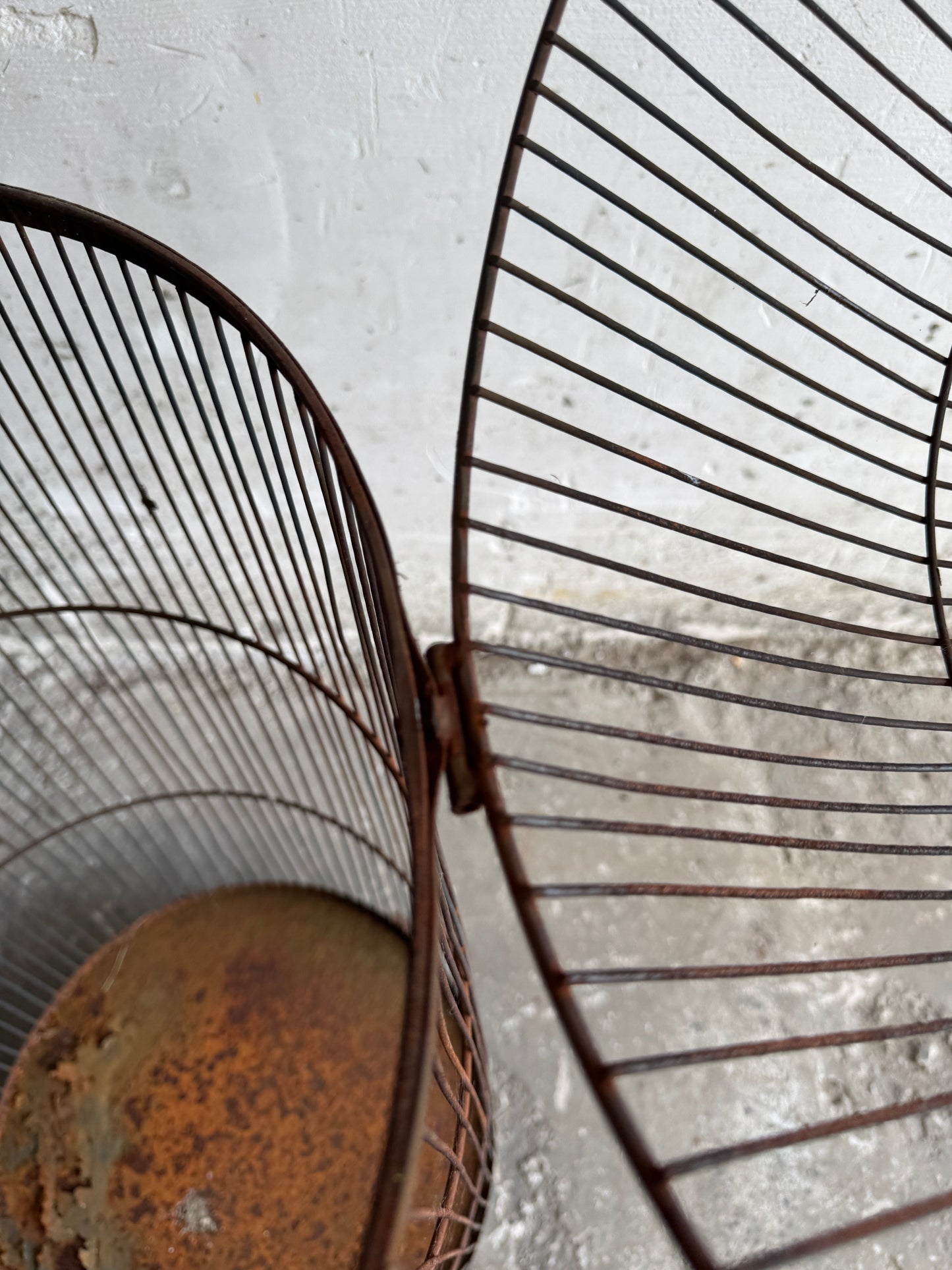 Grande cage à oiseaux vintage en fer avec dessus en forme de dôme