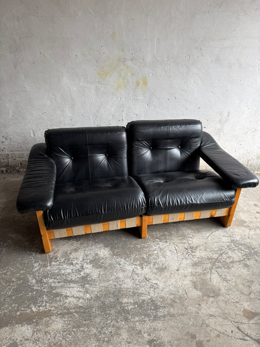 Vintage Italiaanse bank van Poltrona Munari – ontwerp uit de jaren 70