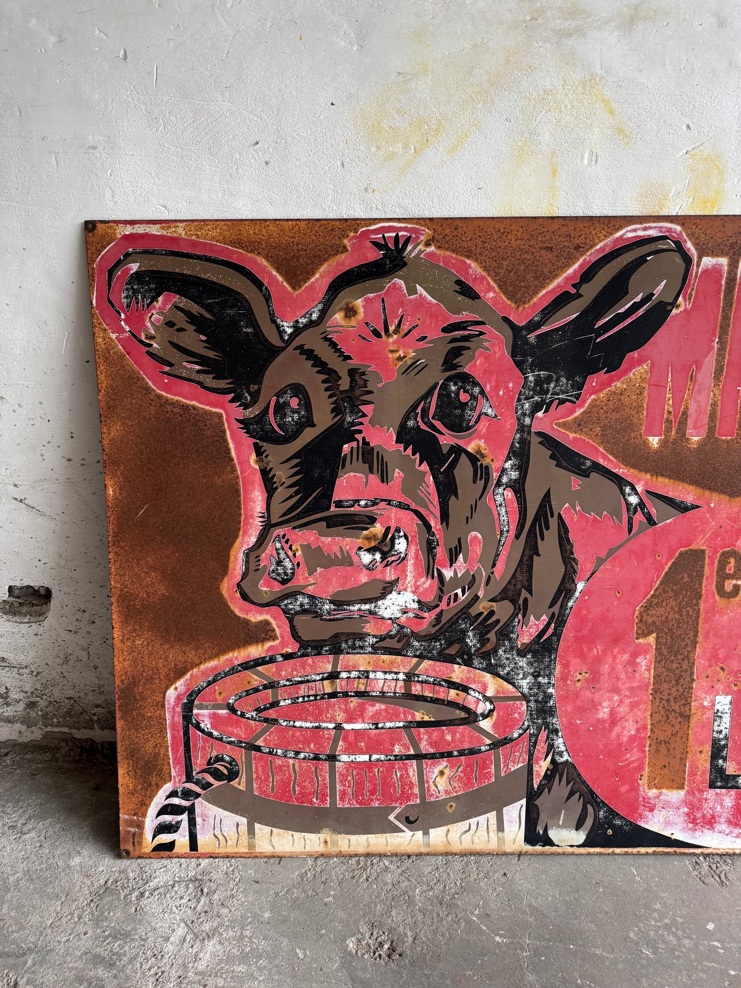 Vintage French Agricultural Advertising Sign – “Milk-Equivalent”
