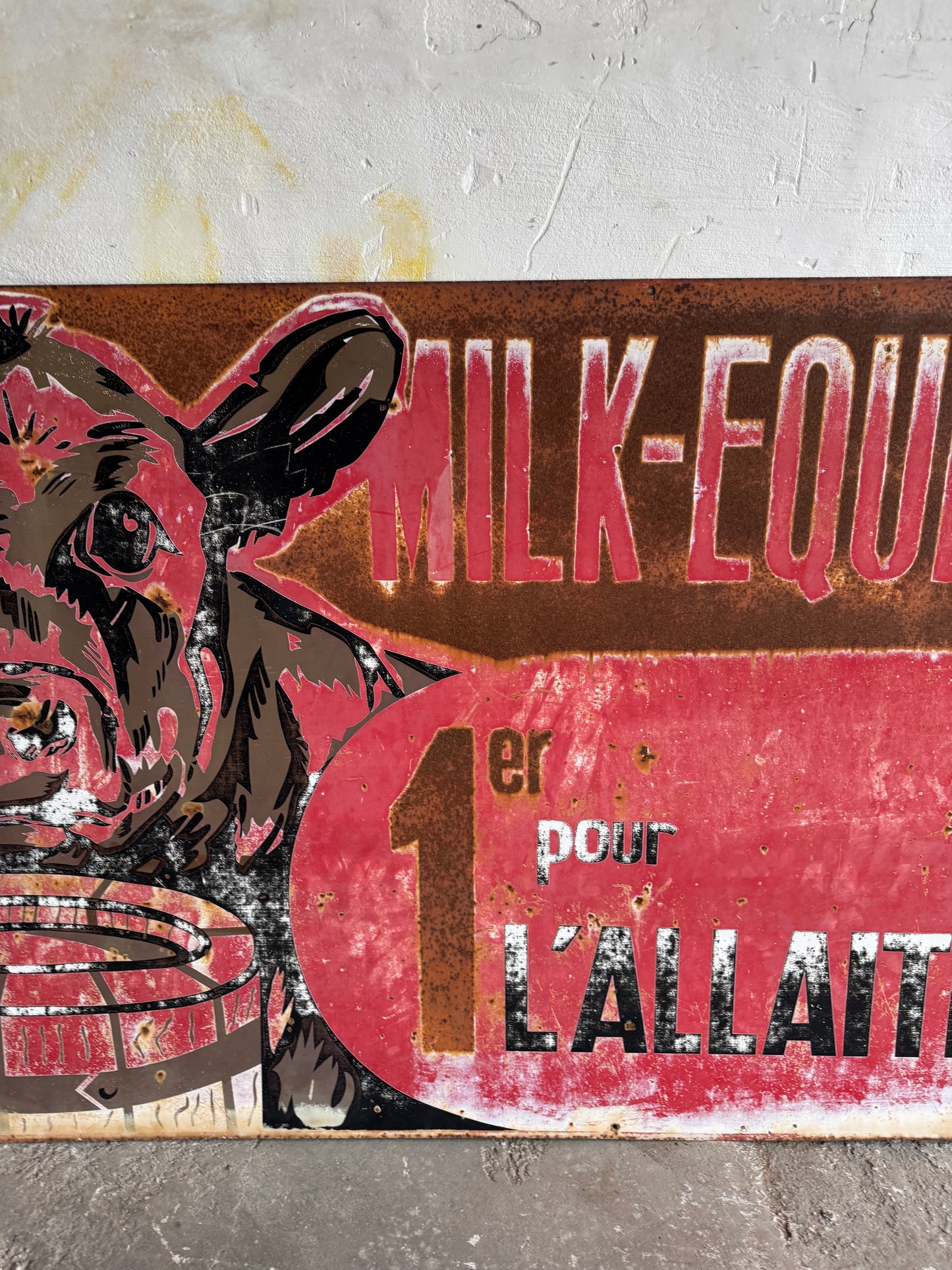 Vintage French Agricultural Advertising Sign – “Milk-Equivalent”