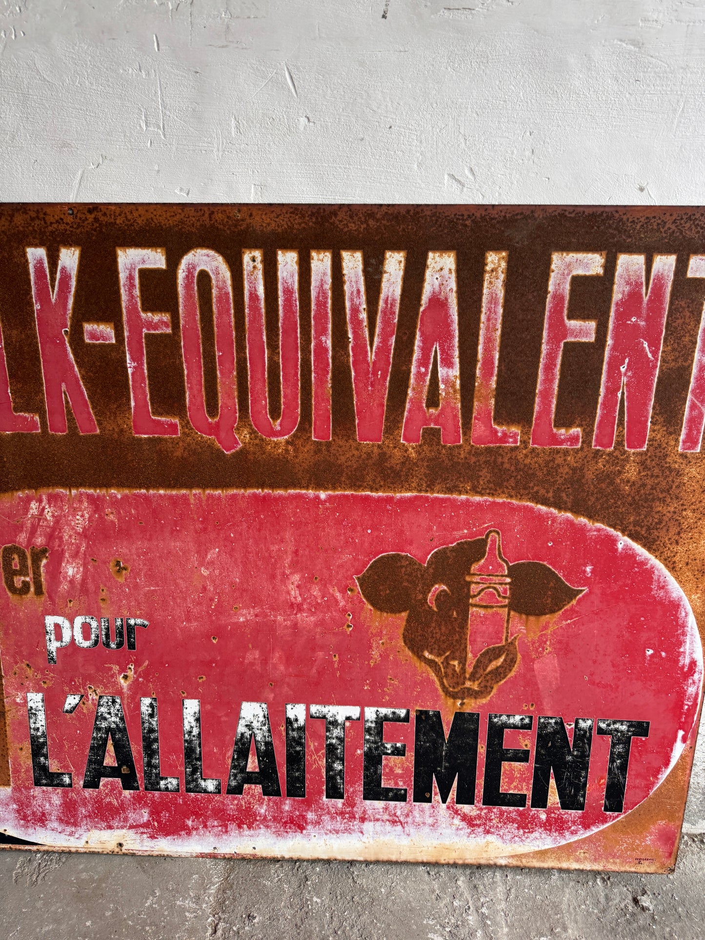 Vintage French Agricultural Advertising Sign – “Milk-Equivalent”