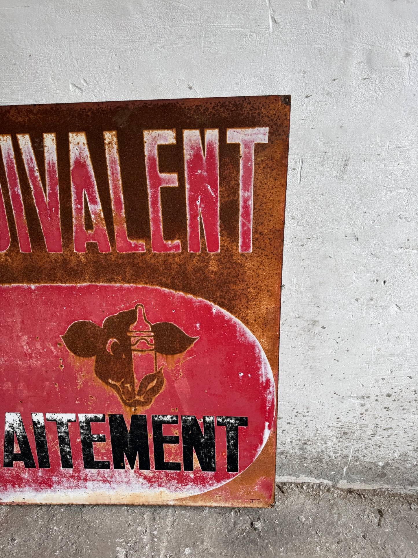 Vintage French Agricultural Advertising Sign – “Milk-Equivalent”