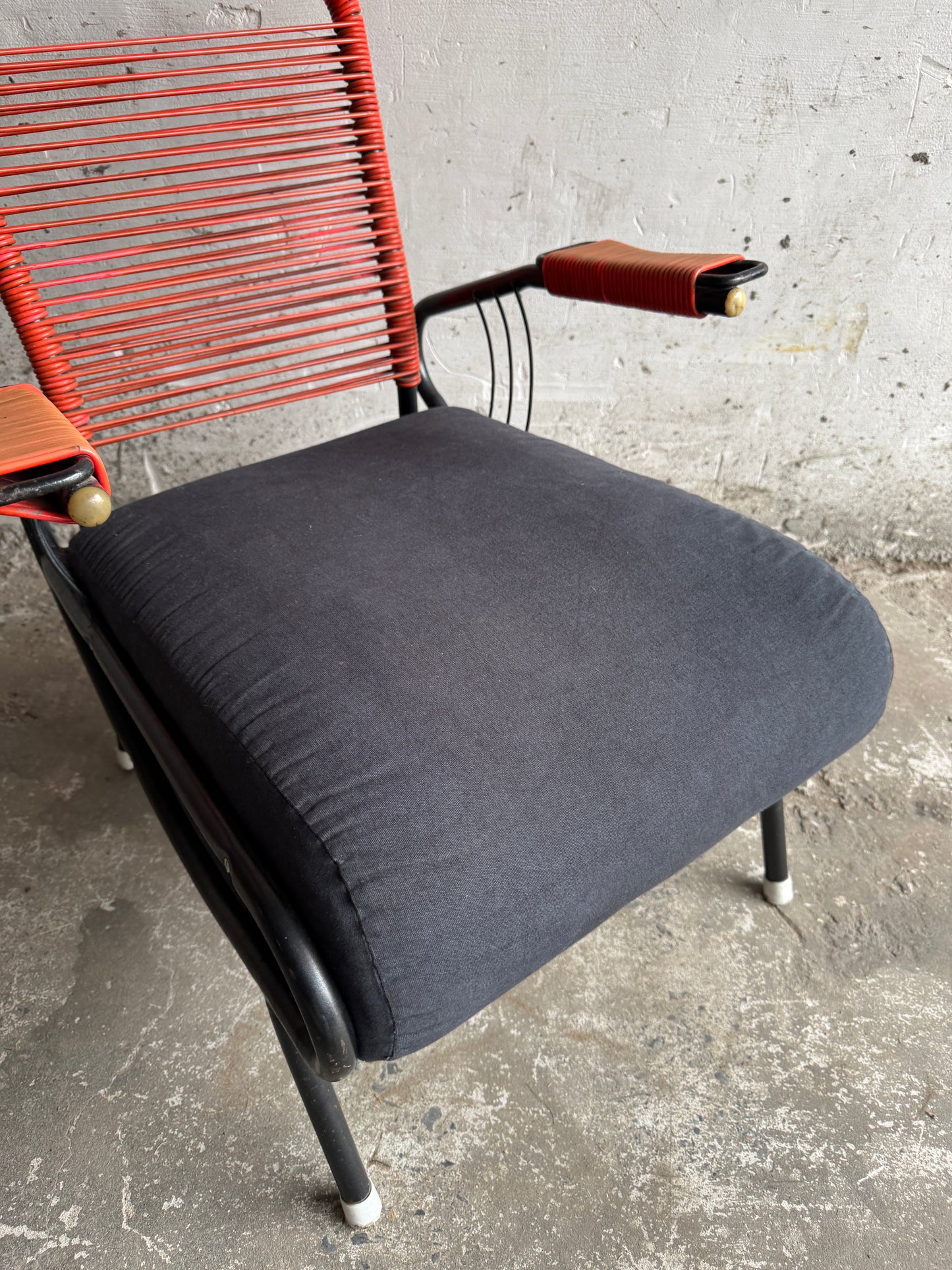 Vintage Scoubidou fauteuil – Frans design uit de jaren 50