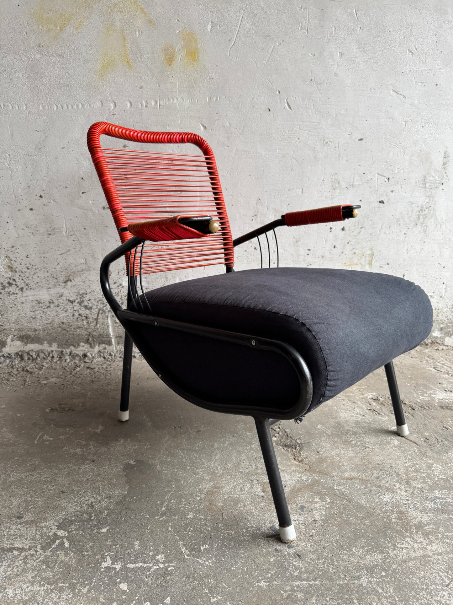Vintage Scoubidou fauteuil – Frans design uit de jaren 50