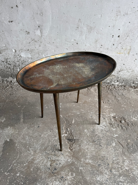 Mid-Century messing driepoot bijzettafel – Italië, jaren 50