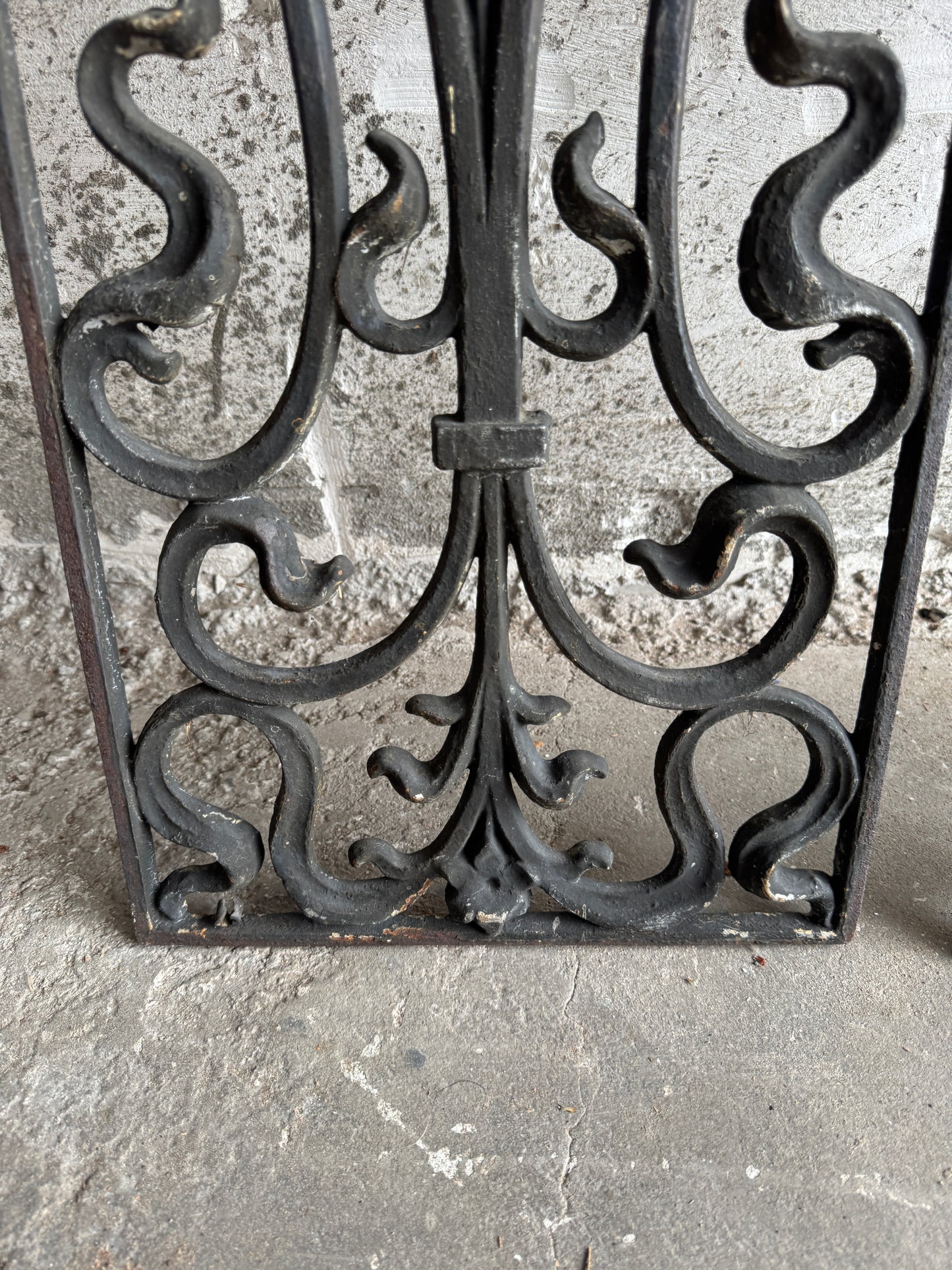 Pair of Vintage Wrought Iron Grilles – Ornamental Scrollwork