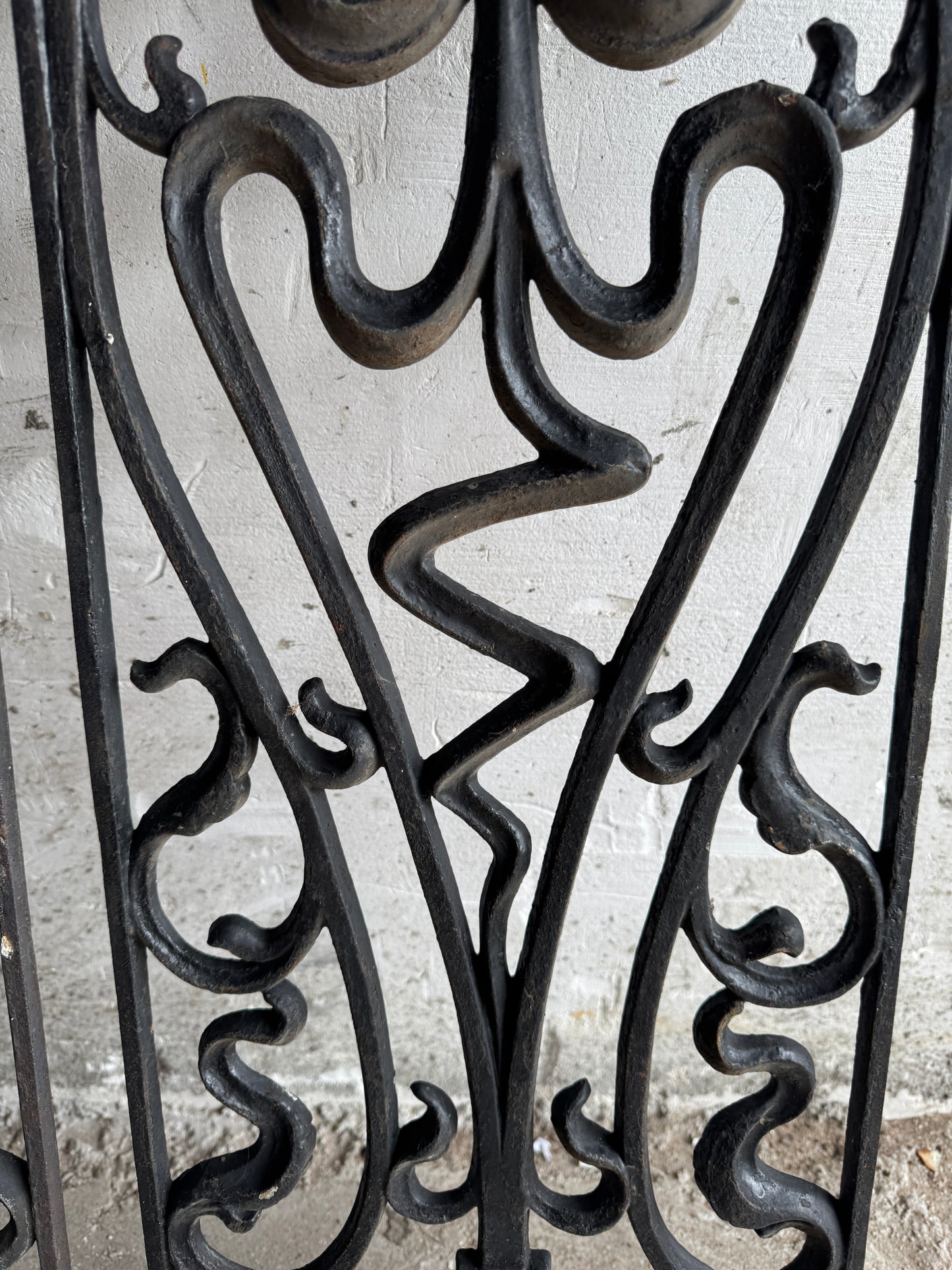 Pair of Vintage Wrought Iron Grilles – Ornamental Scrollwork