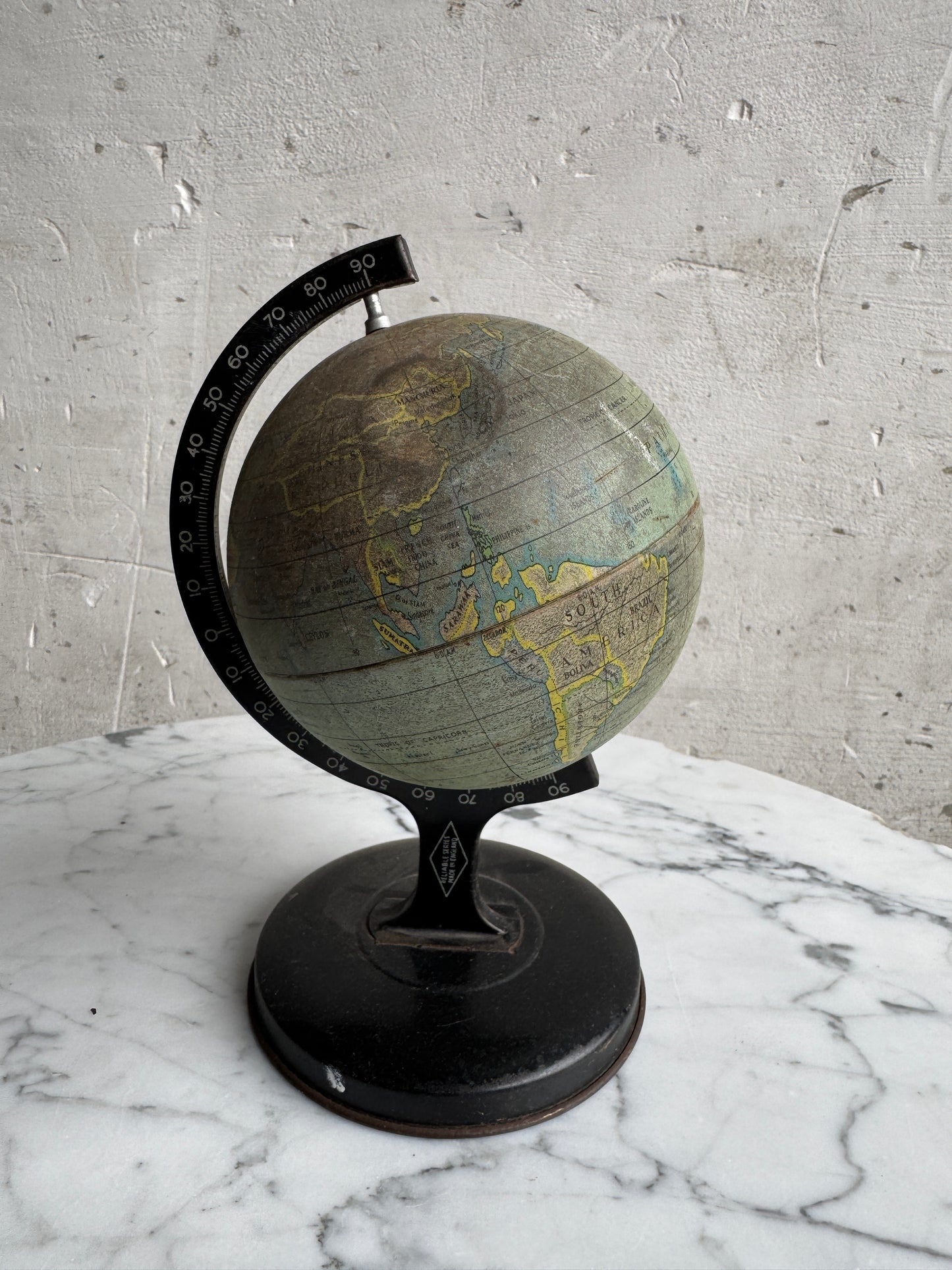 Miniature Metal-Based Cratered Globe by Reliable Series – Made in England
