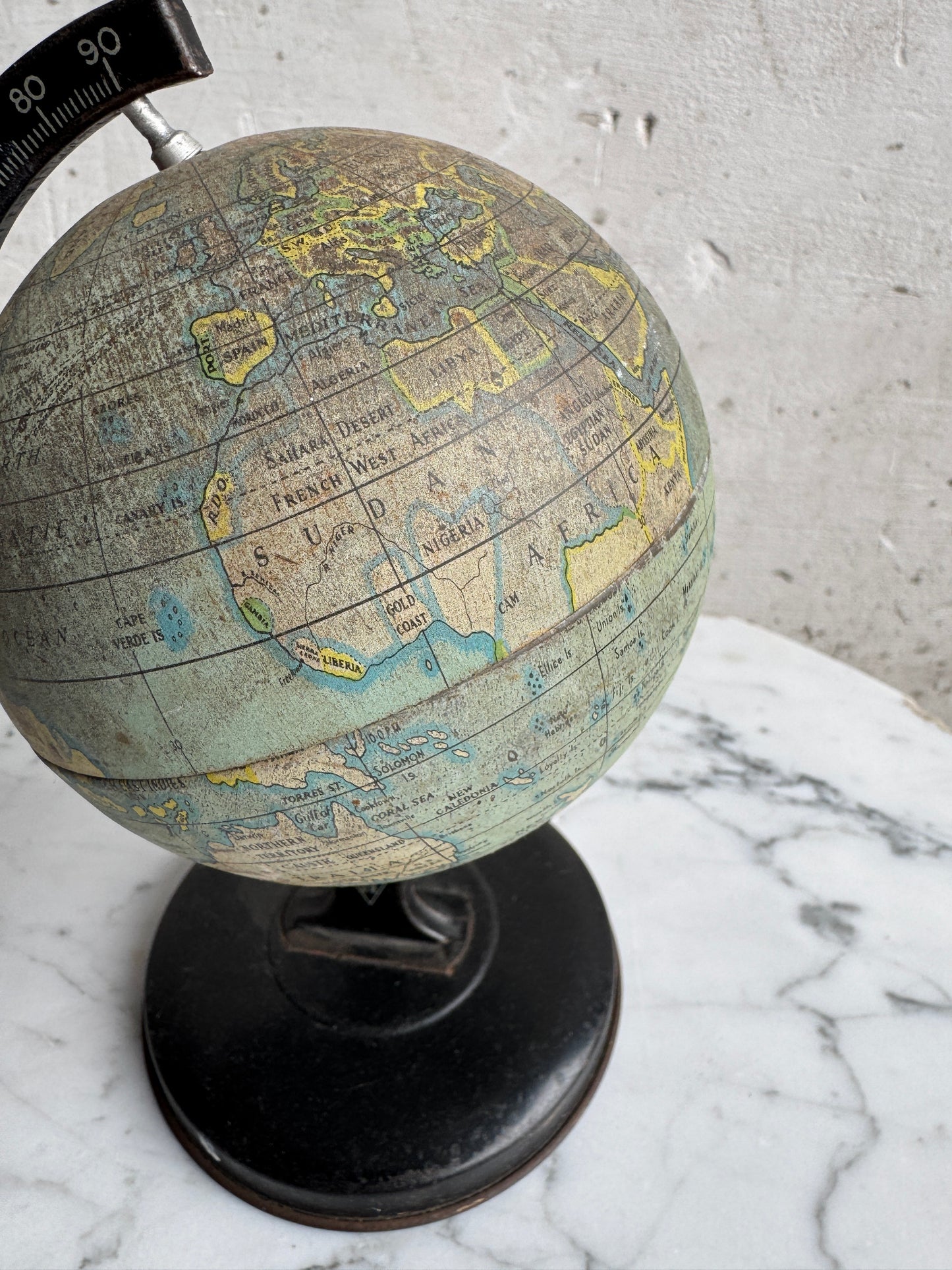 Miniature Metal-Based Cratered Globe by Reliable Series – Made in England