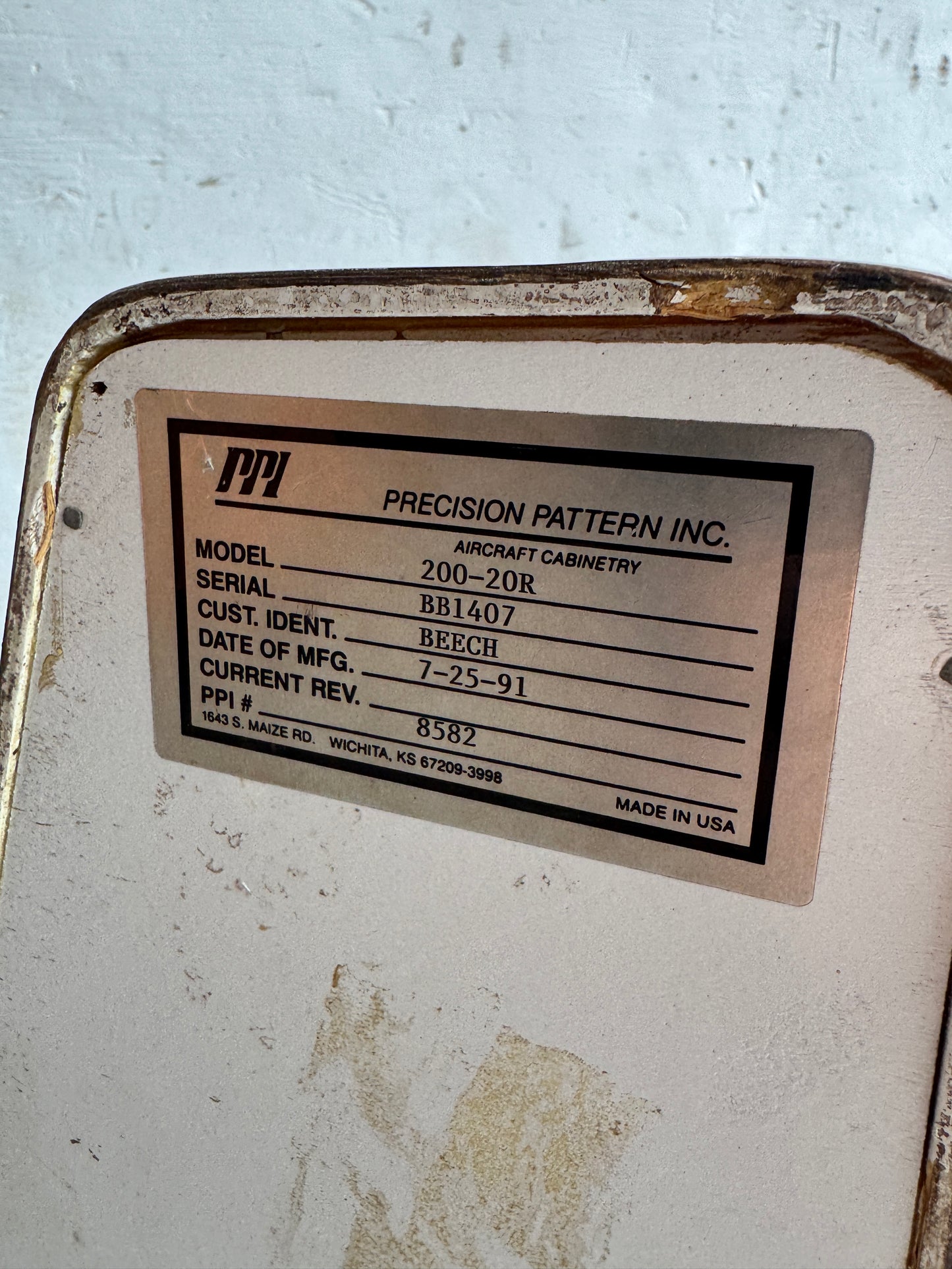 Precision Pattern Inc. Aircraft Cabinetry Drawer Unit