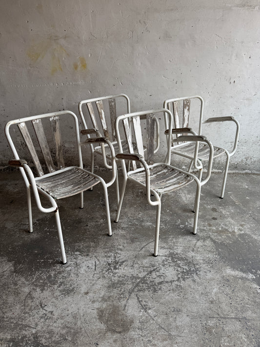 Set of 4 Vintage Metal Garden Chairs