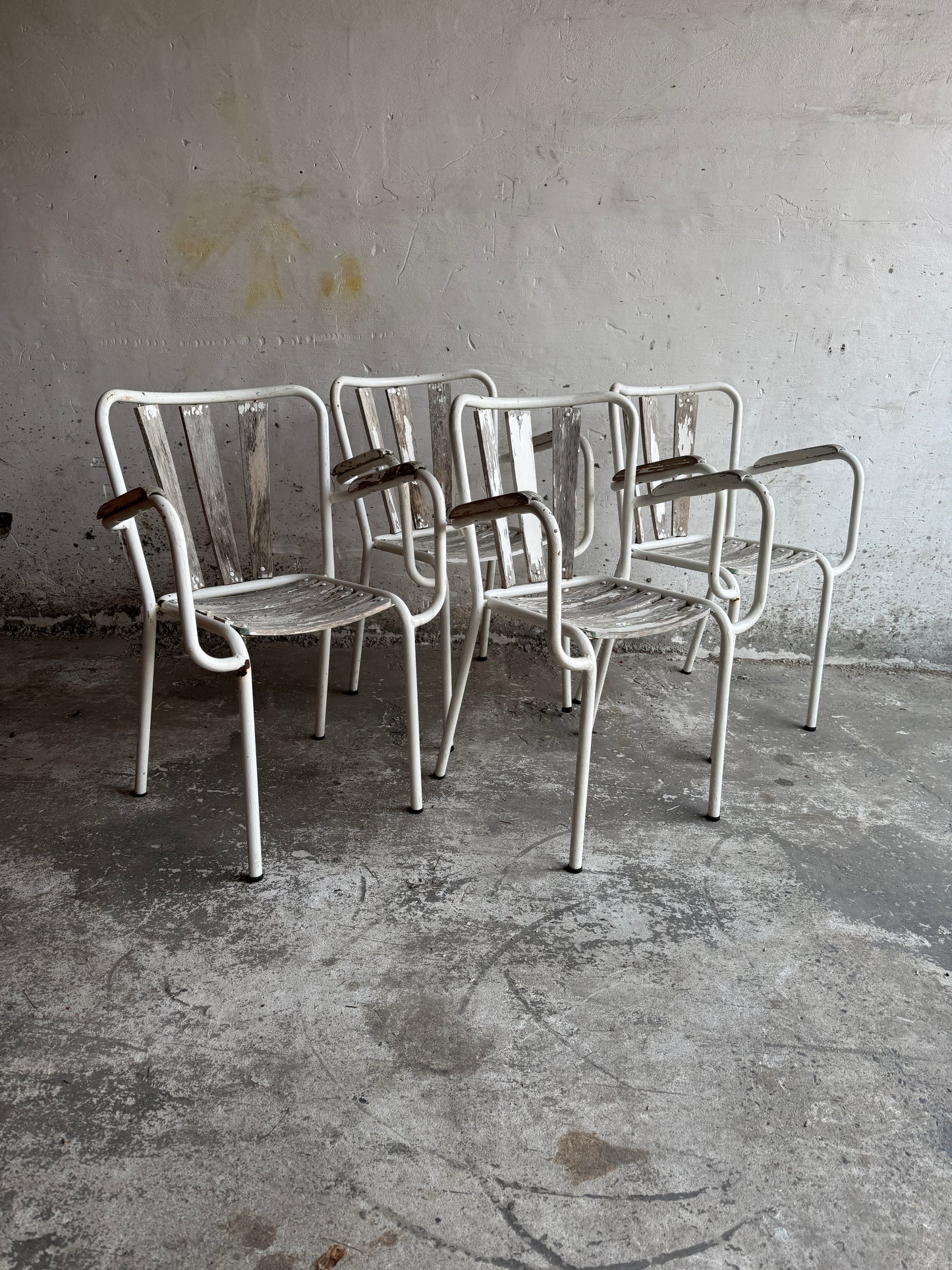 Set of 4 Vintage Metal Garden Chairs