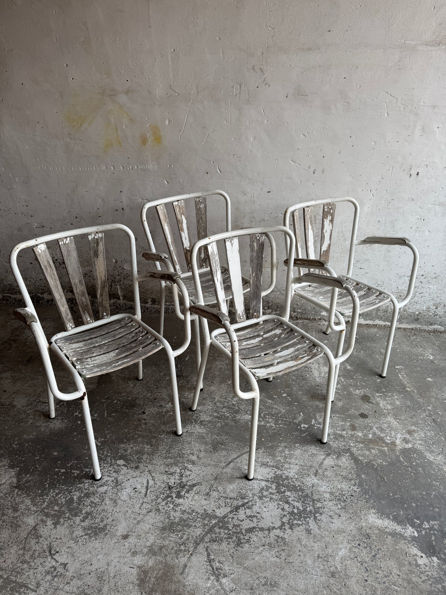Set of 4 Vintage Metal Garden Chairs