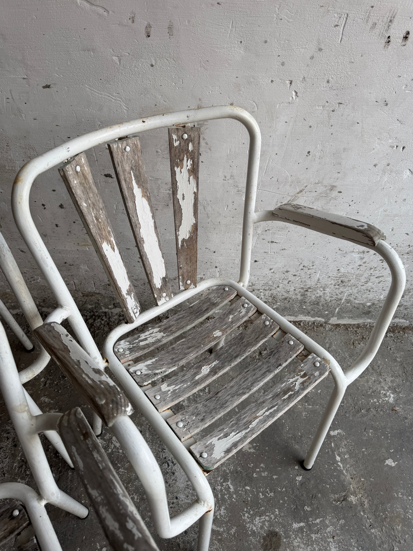 Set of 4 Vintage Metal Garden Chairs