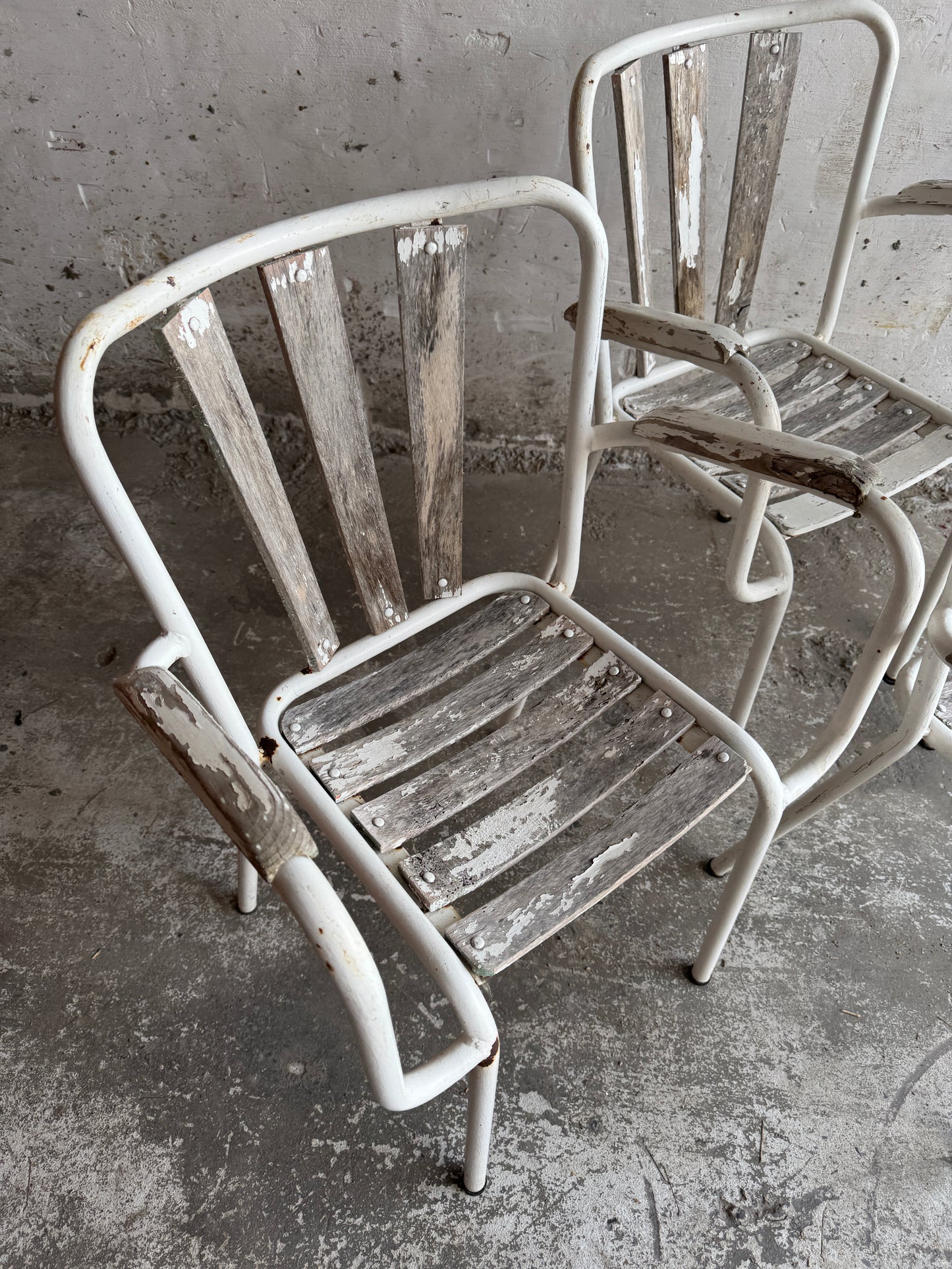 Set of 4 Vintage Metal Garden Chairs