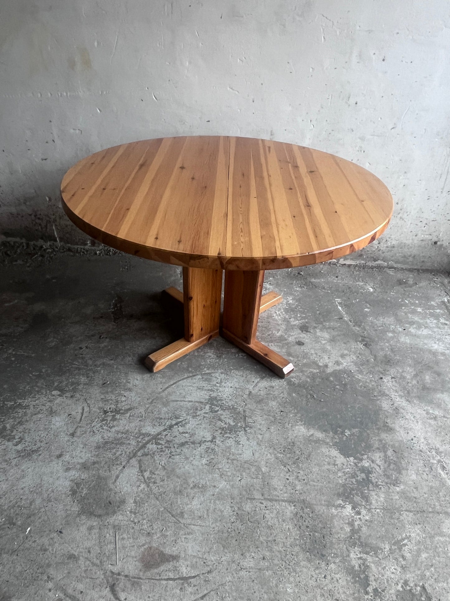 Extendable Solid Pine Dining Table, Scandinavia, 1970s