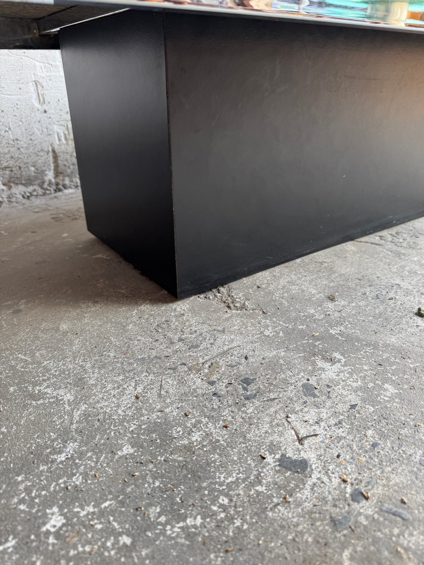 Vintage Rectangular Coffee Table with Black Terrazzo Top