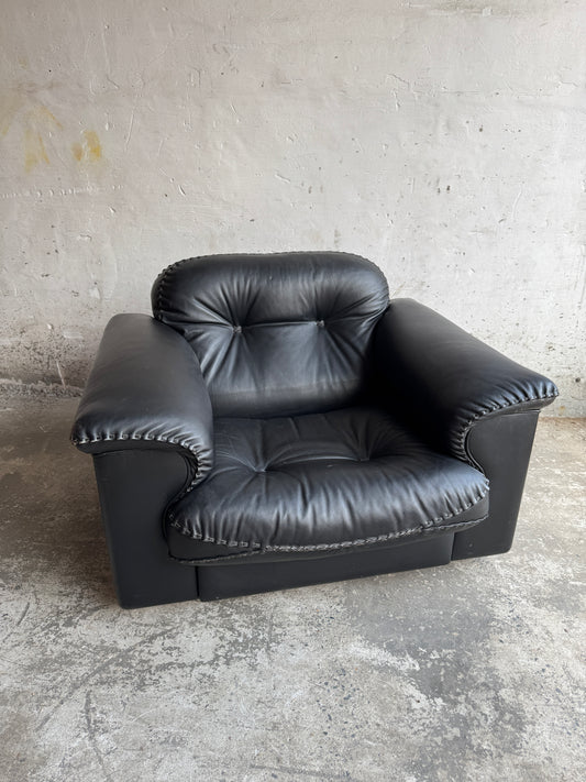 De Sede DS-101 Black Leather Lounge Chair