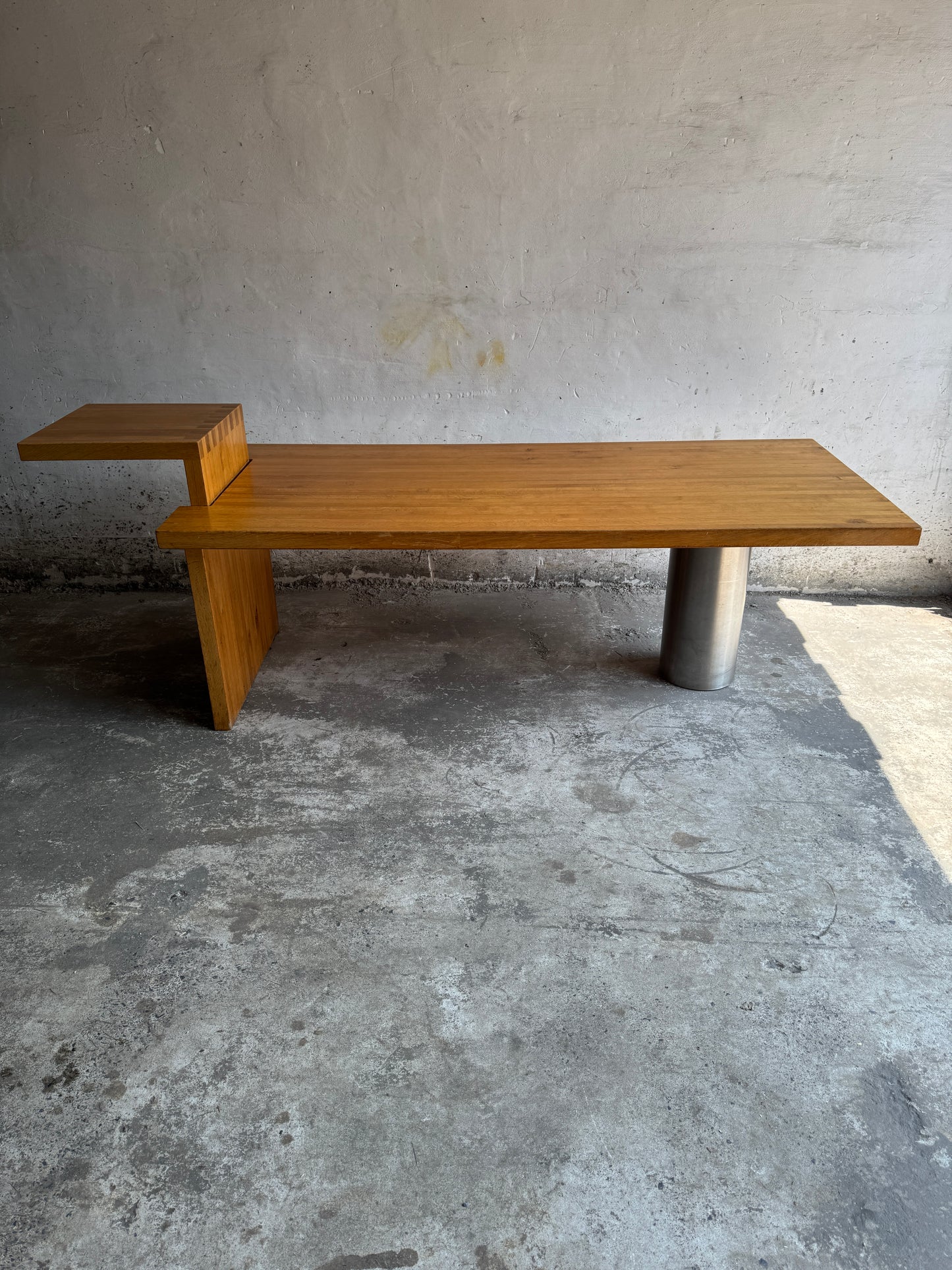Geometric Brutalist Dining Table, 1980s
