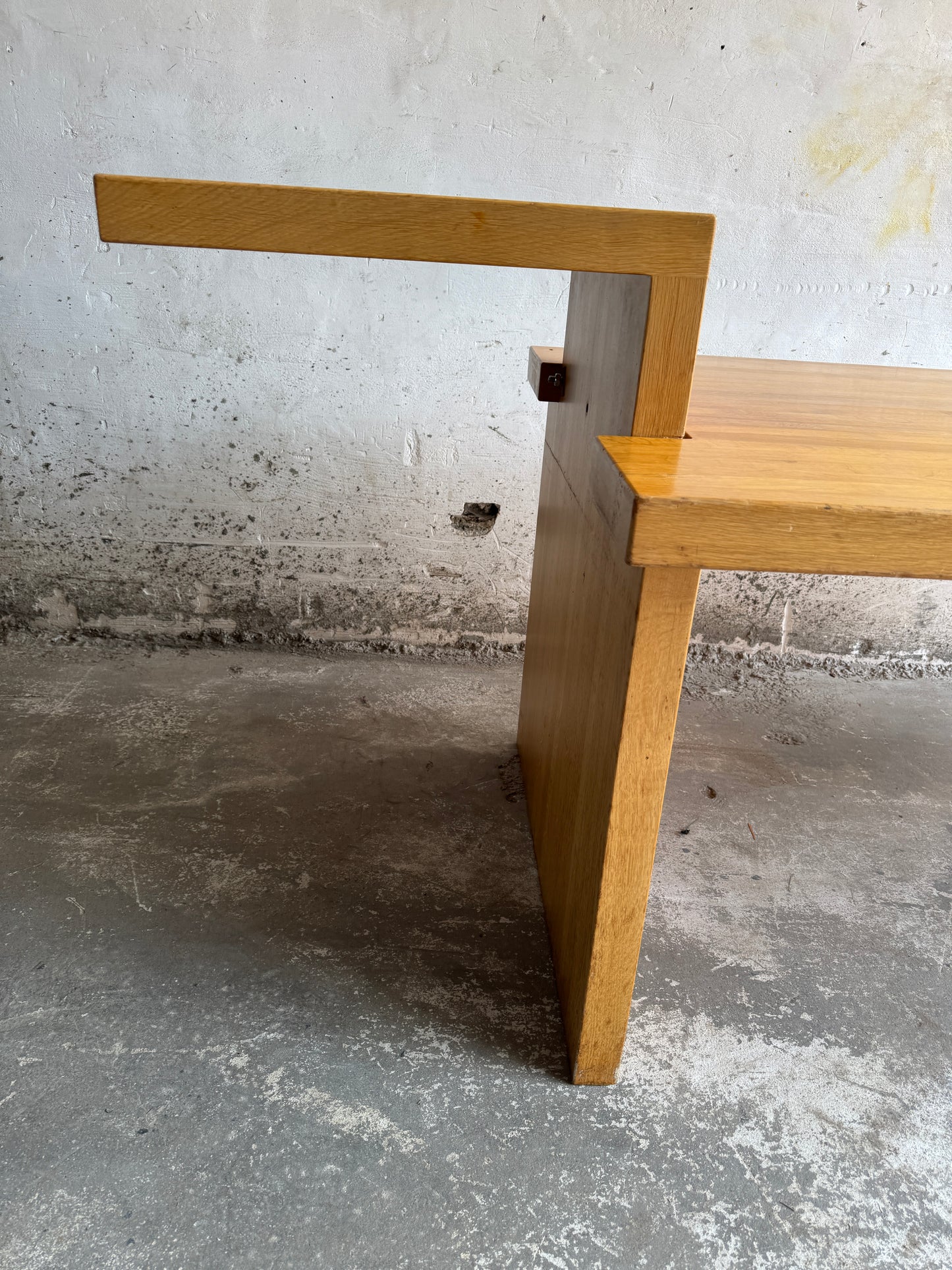 Geometric Brutalist Dining Table, 1980s