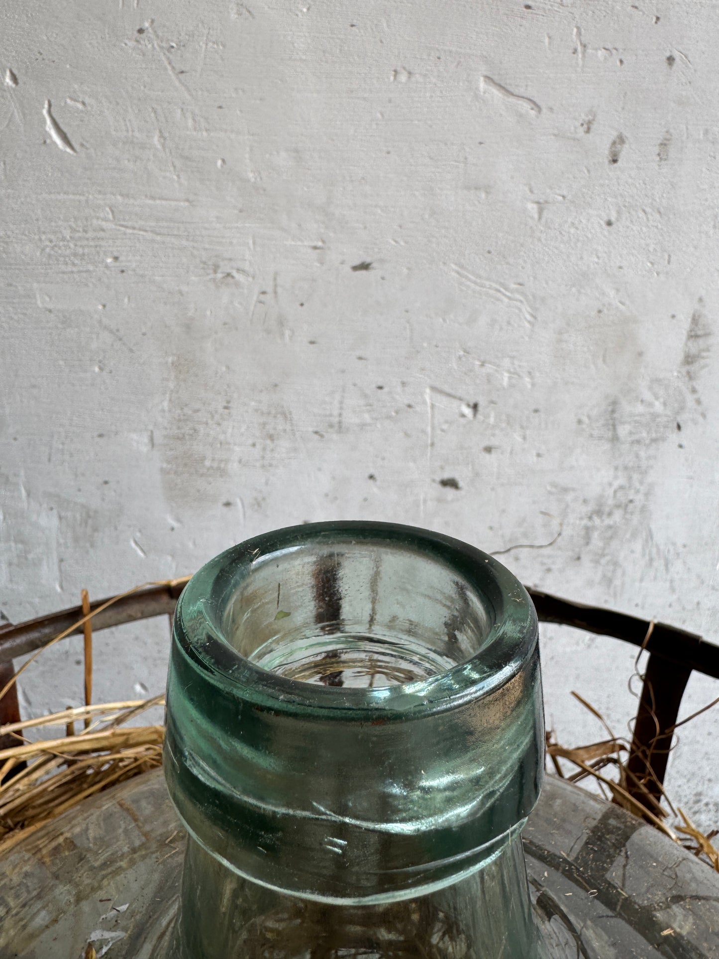 Antique Demijohn in Metal Basket (4pcs available)