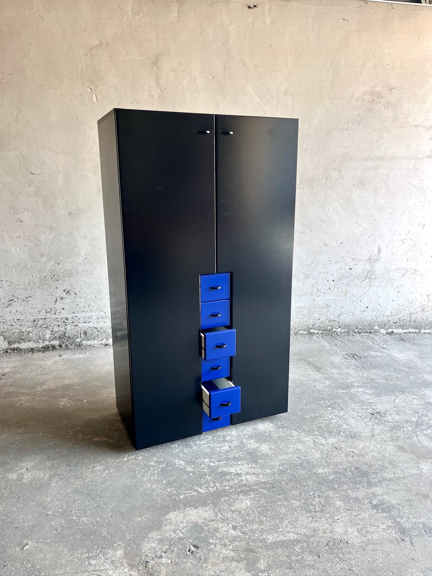 Interlübke Cabinet with Blue Drawers – Germany, 1980s