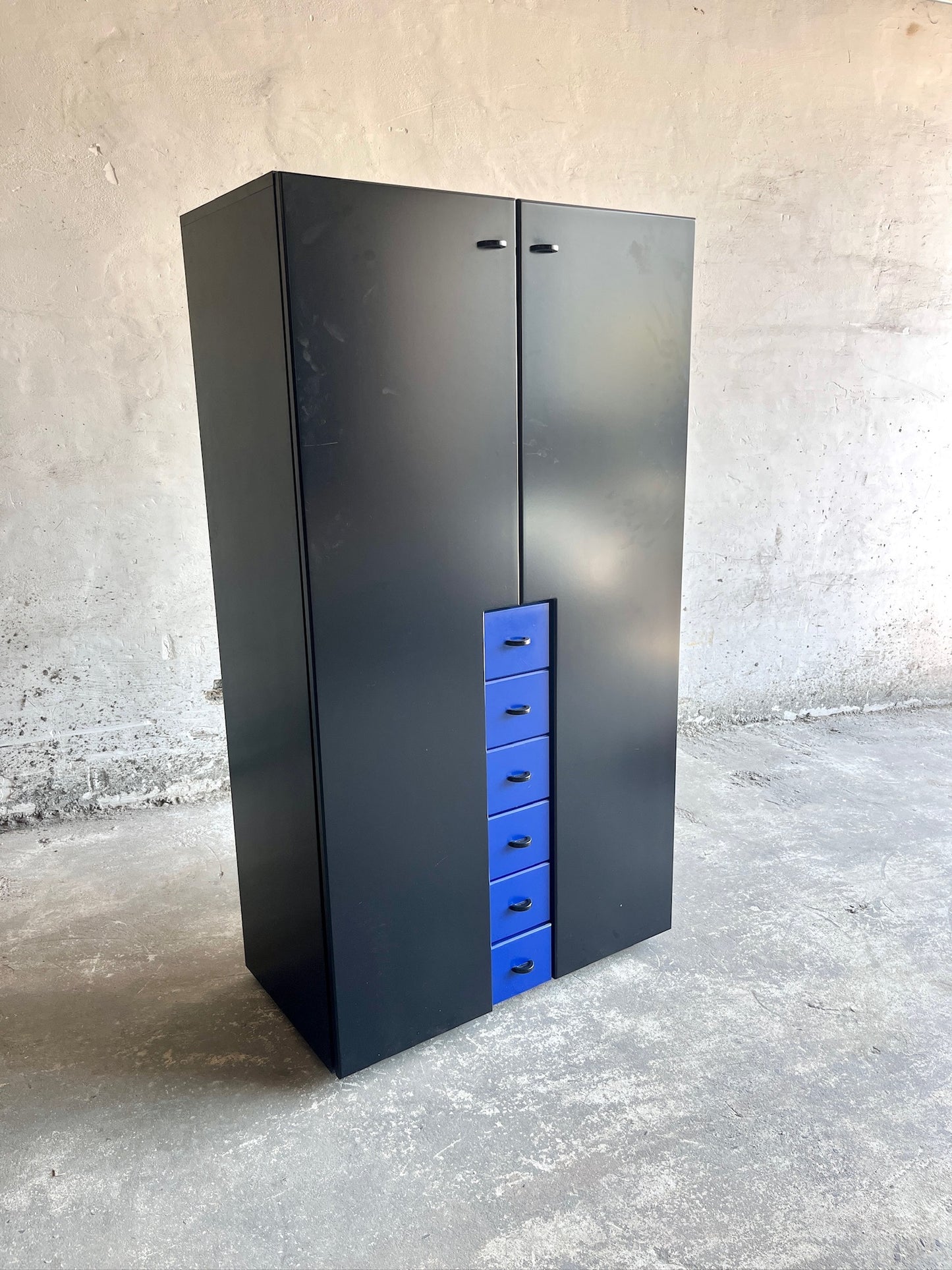 Interlübke Cabinet with Blue Drawers – Germany, 1980s