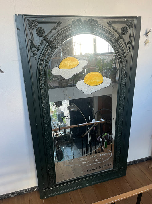 Antique Château XL Mirror Artwork by Kamagurka – “They Come for Pepper and Salt”