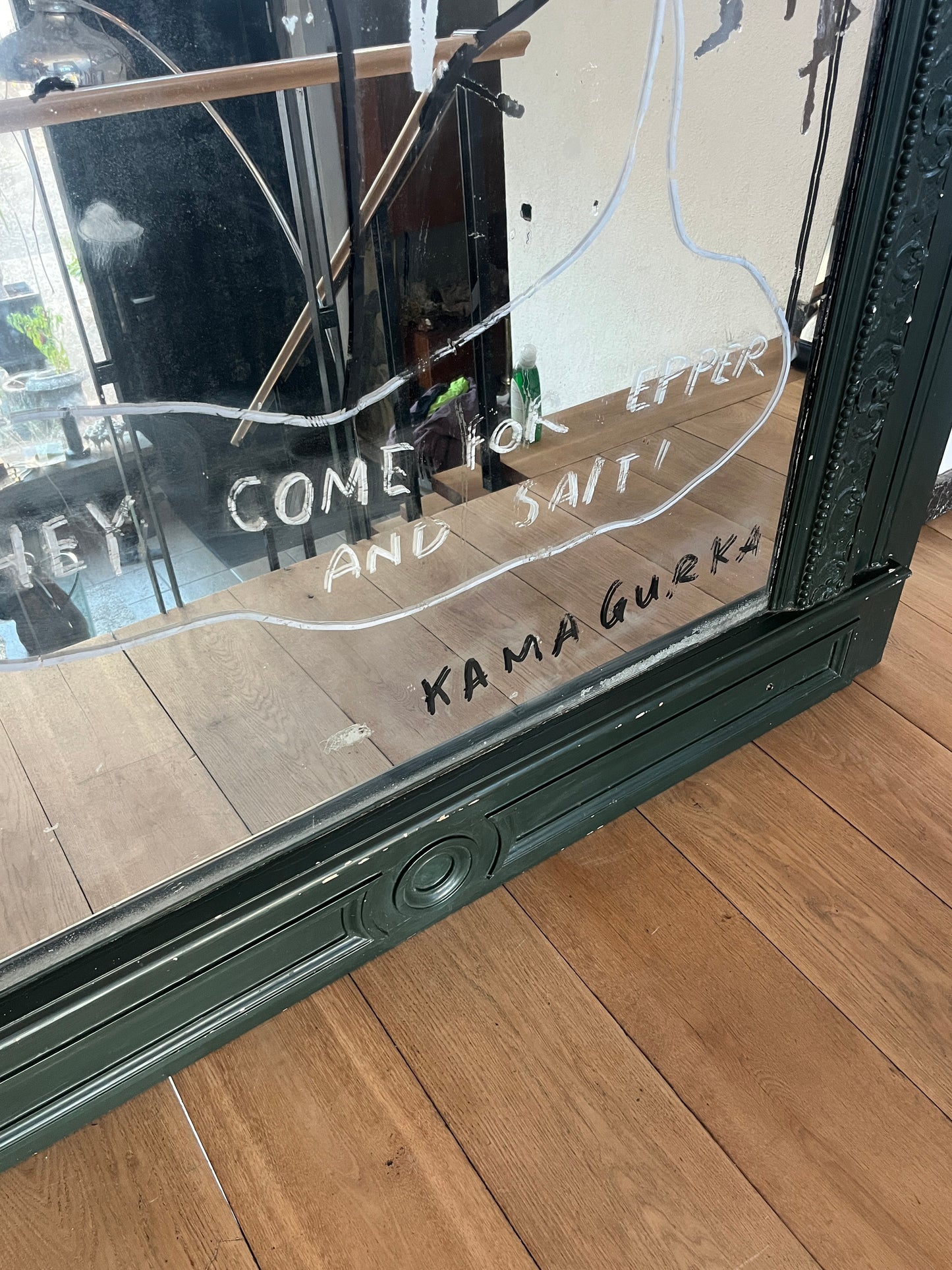 Antique Château XL Mirror Artwork by Kamagurka – “They Come for Pepper and Salt”