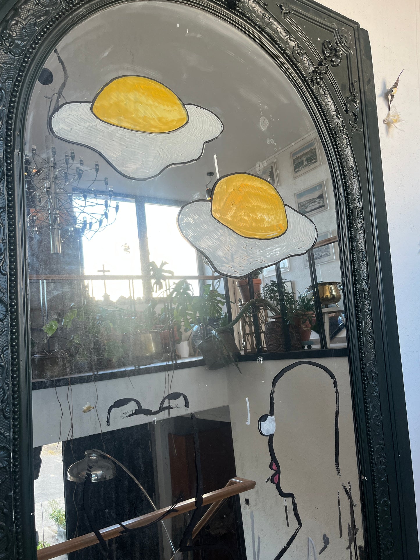 Antique Château XL Mirror Artwork by Kamagurka – “They Come for Pepper and Salt”