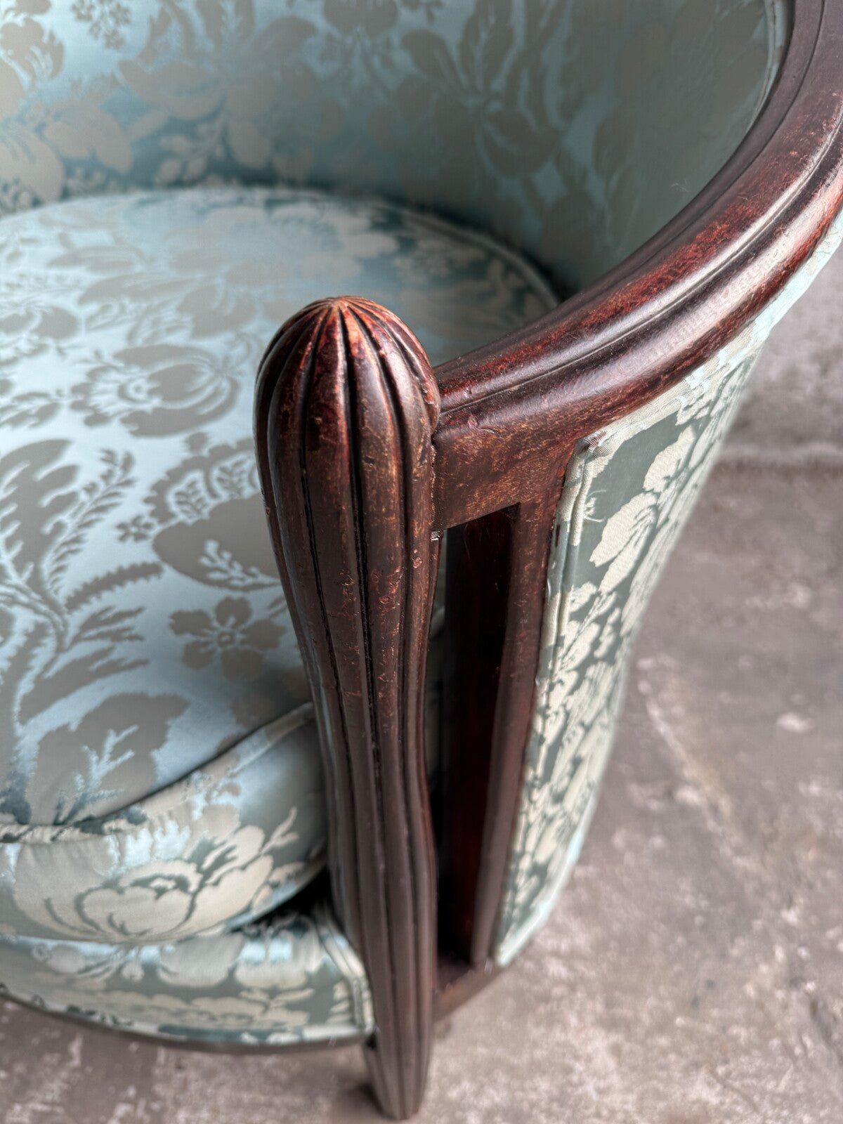 Set of 2 Art Deco armchairs with floral upholstery