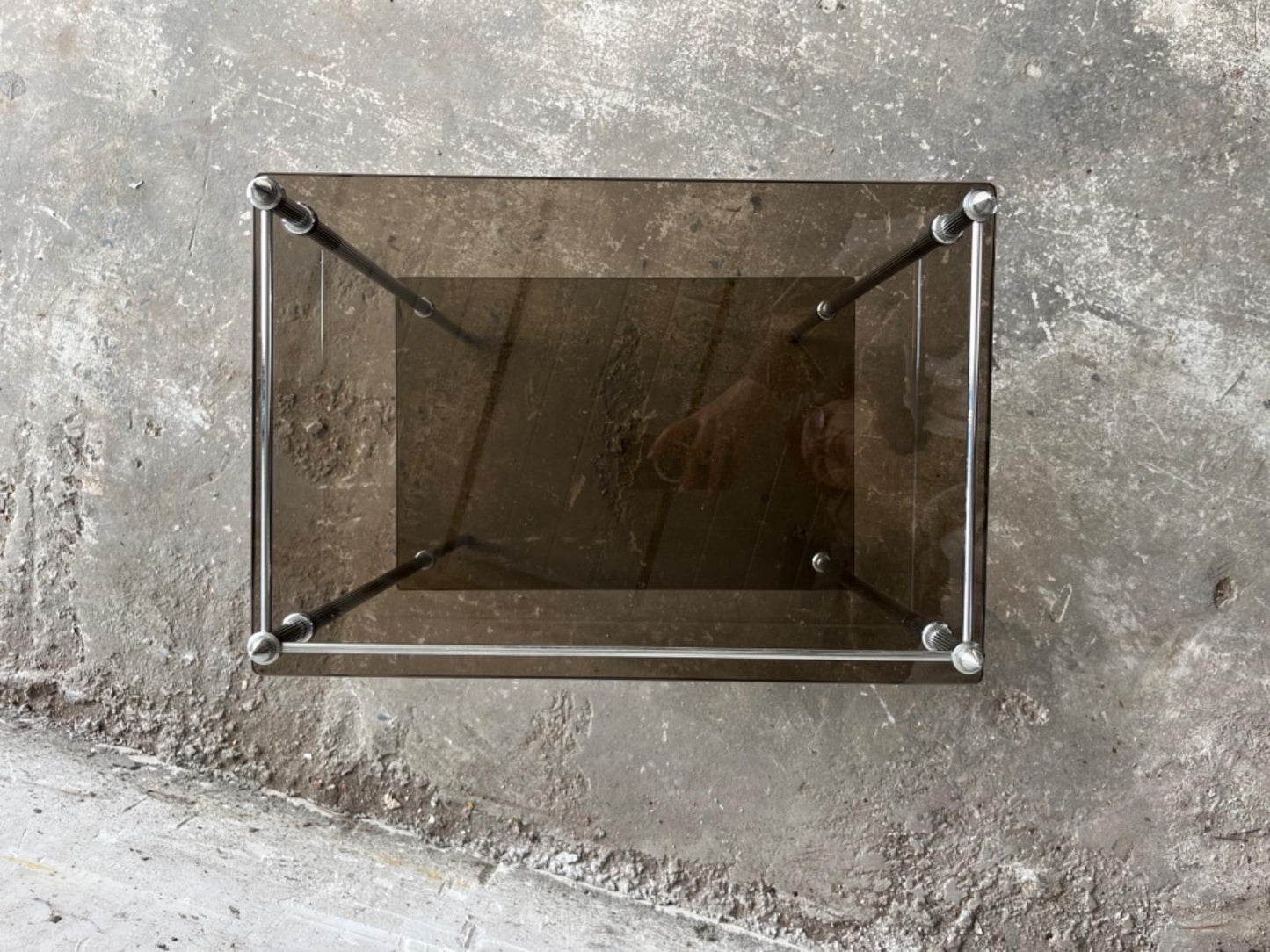 Brass Silver Smoked Glass Side Table
