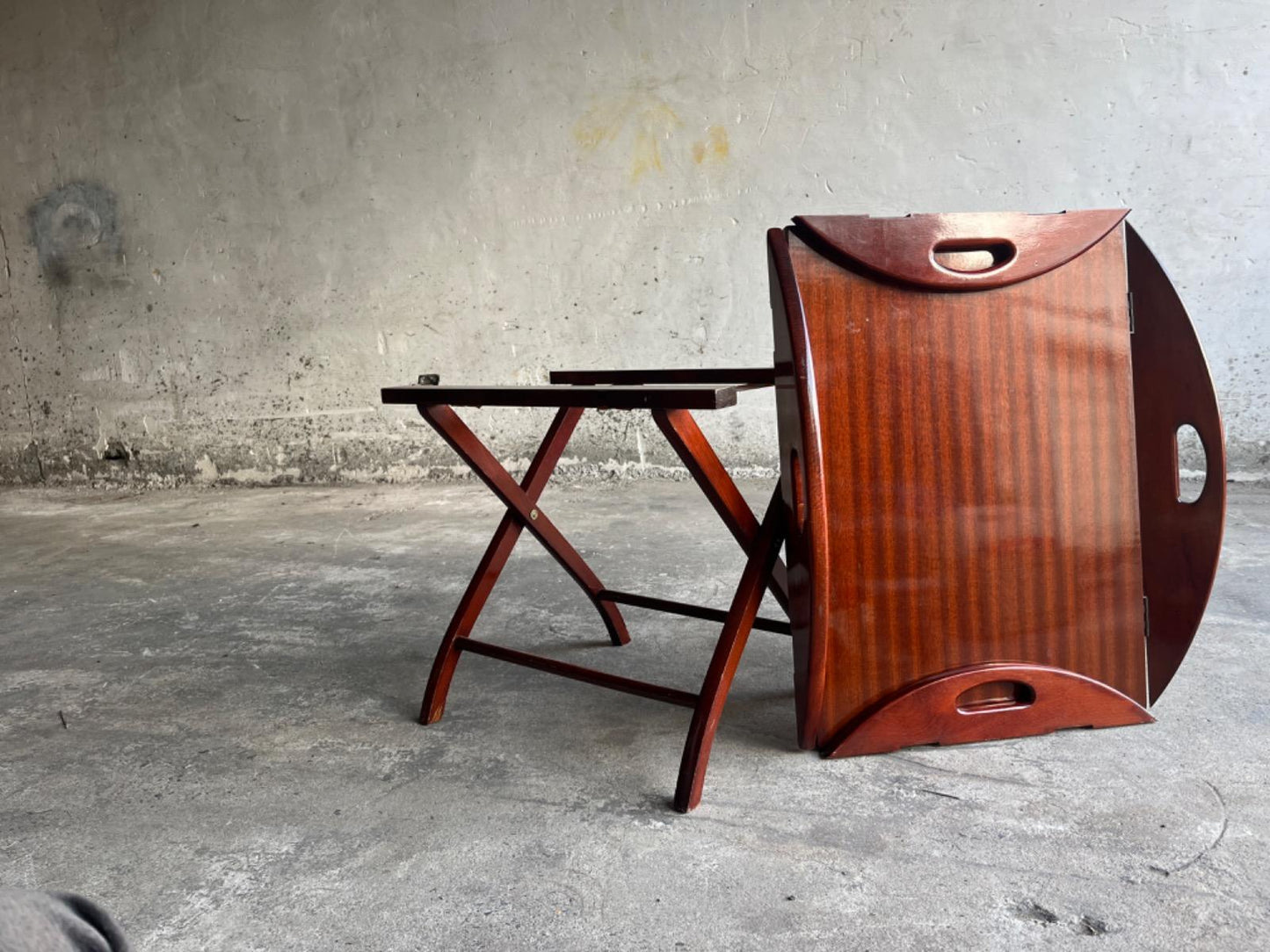 Antieke Britse butlerboottafel op schragen – 19e eeuw