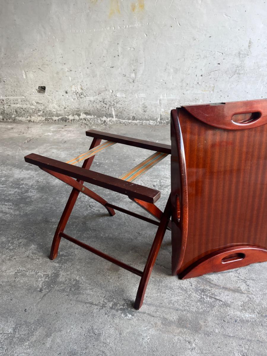 Antieke Britse butlerboottafel op schragen – 19e eeuw