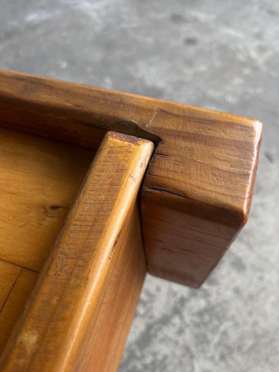 Brutalist Danish side table in pine wood - 1970s