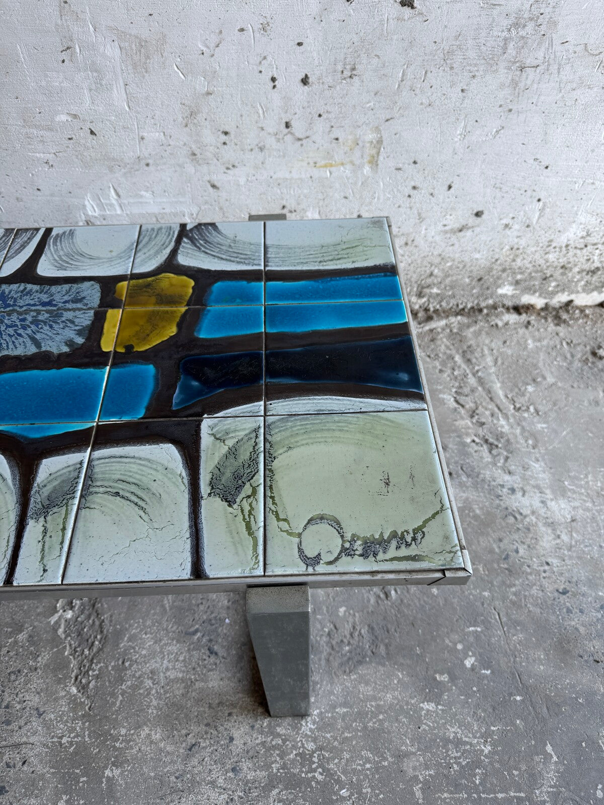 Stylish Ceramic and Metal Coffee Table by Belarti/Denisco – Belgium, 1970s