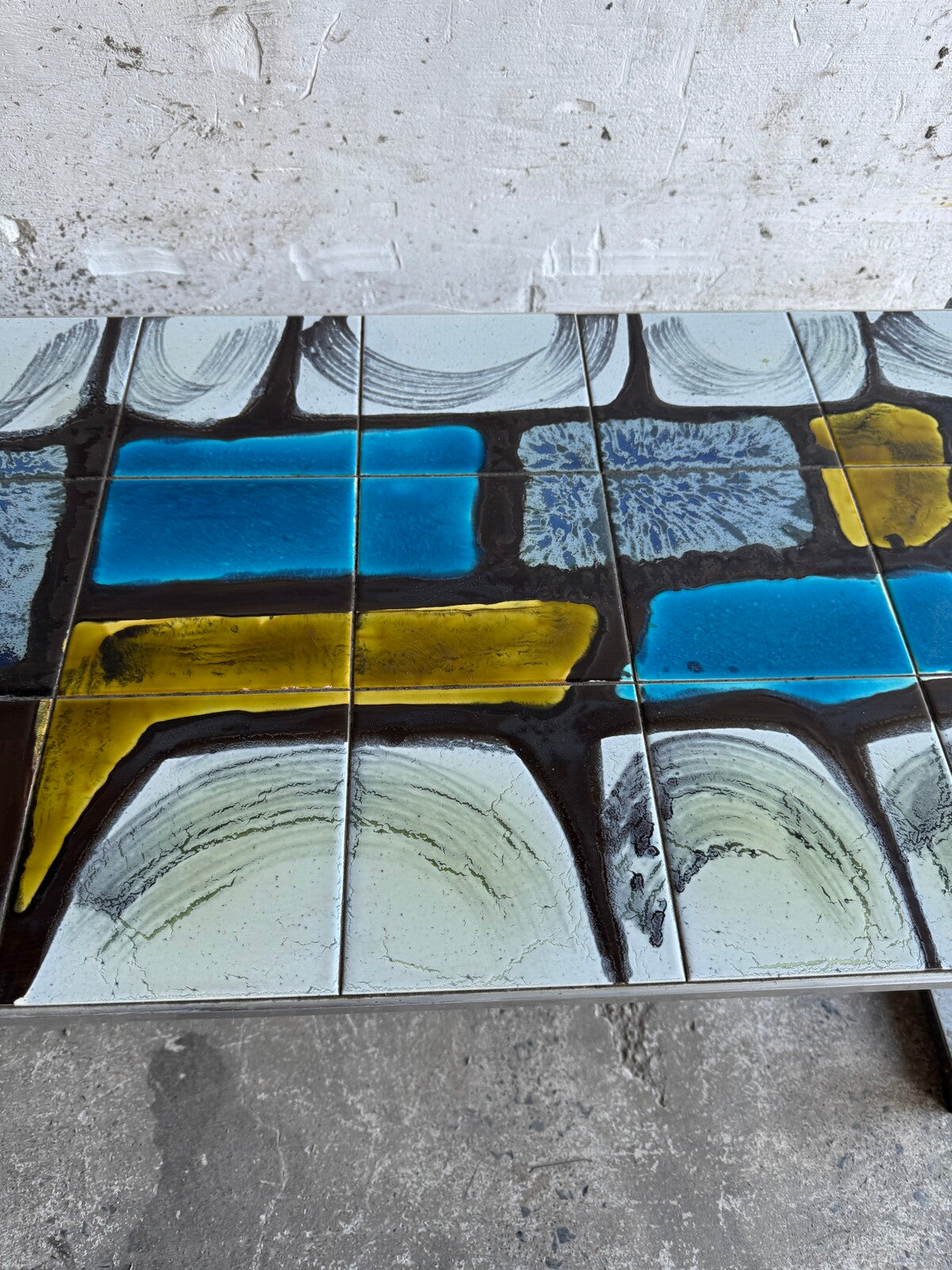 Stylish Ceramic and Metal Coffee Table by Belarti/Denisco – Belgium, 1970s