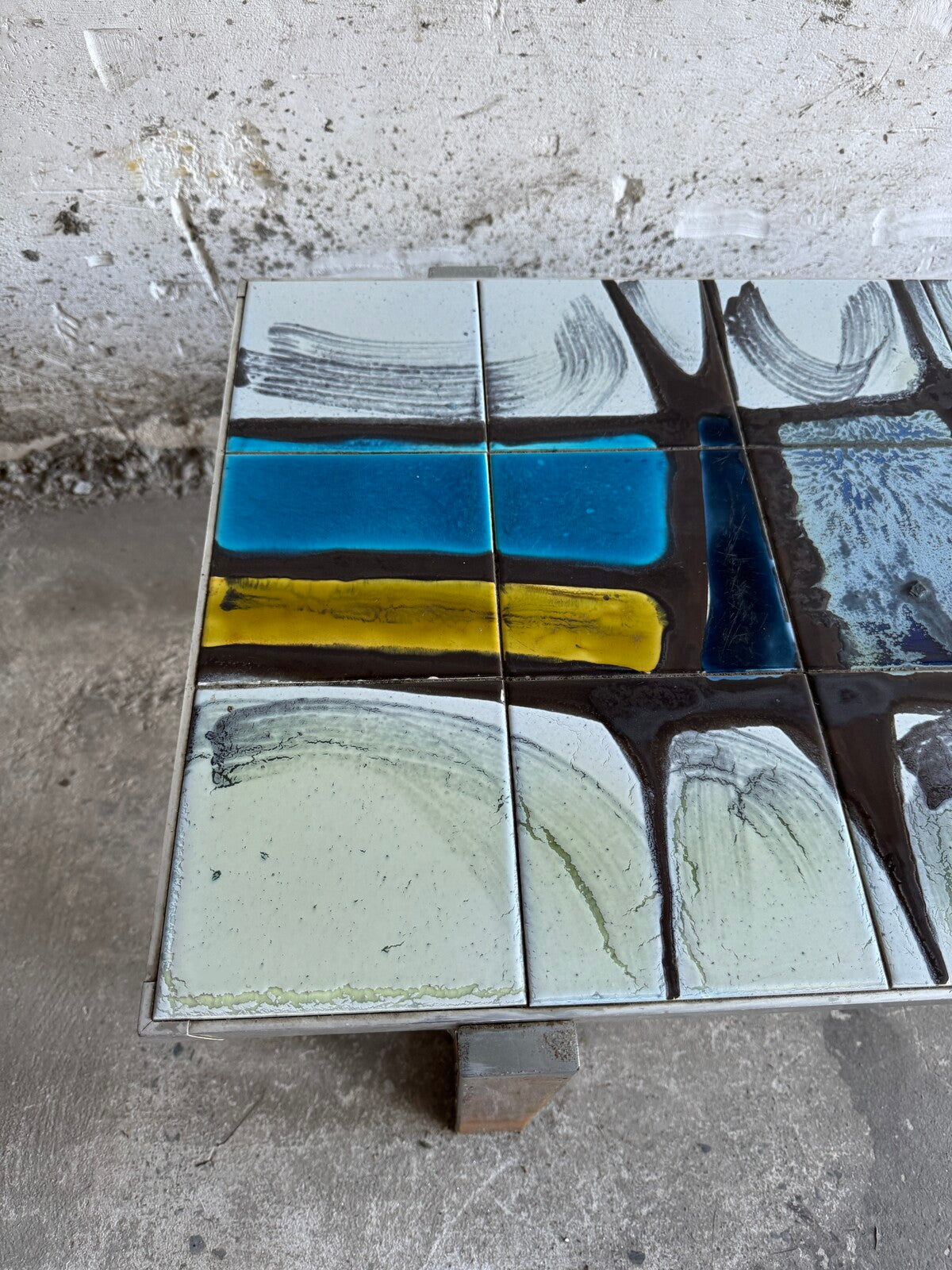 Stylish Ceramic and Metal Coffee Table by Belarti/Denisco – Belgium, 1970s