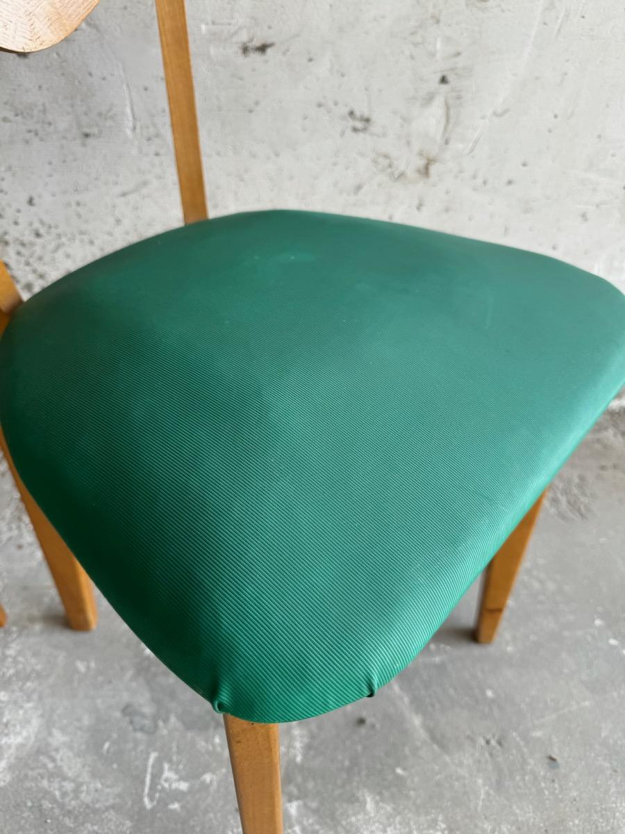 Set zeldzame hartvormige stoelen van René-Jean Caillette (jaren 50)