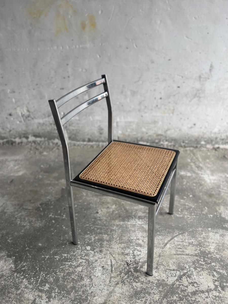 Italian Mid-Century Chrome and Webbing Chair