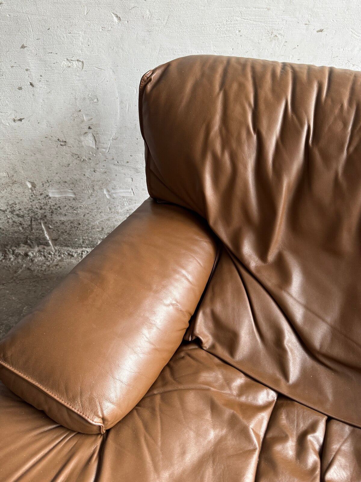 Set of 2 club chairs in leather by Brunati (1970s)