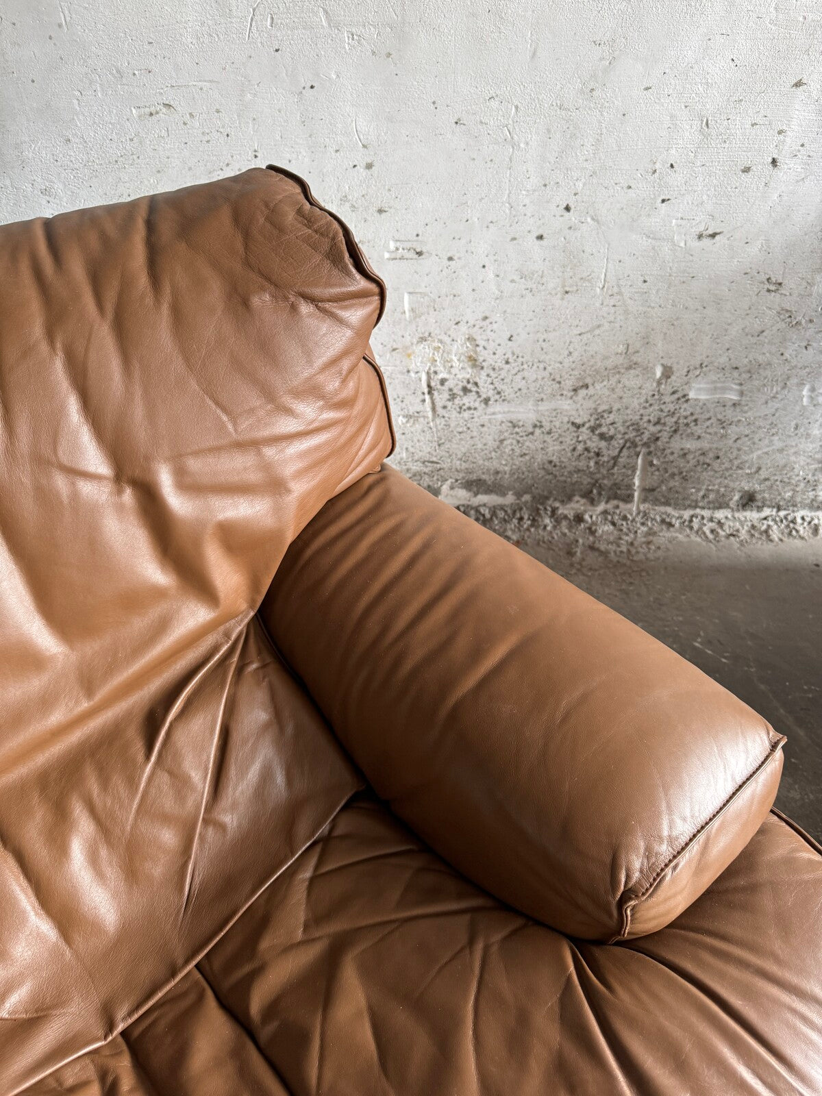 Set of 2 club chairs in leather by Brunati (1970s)