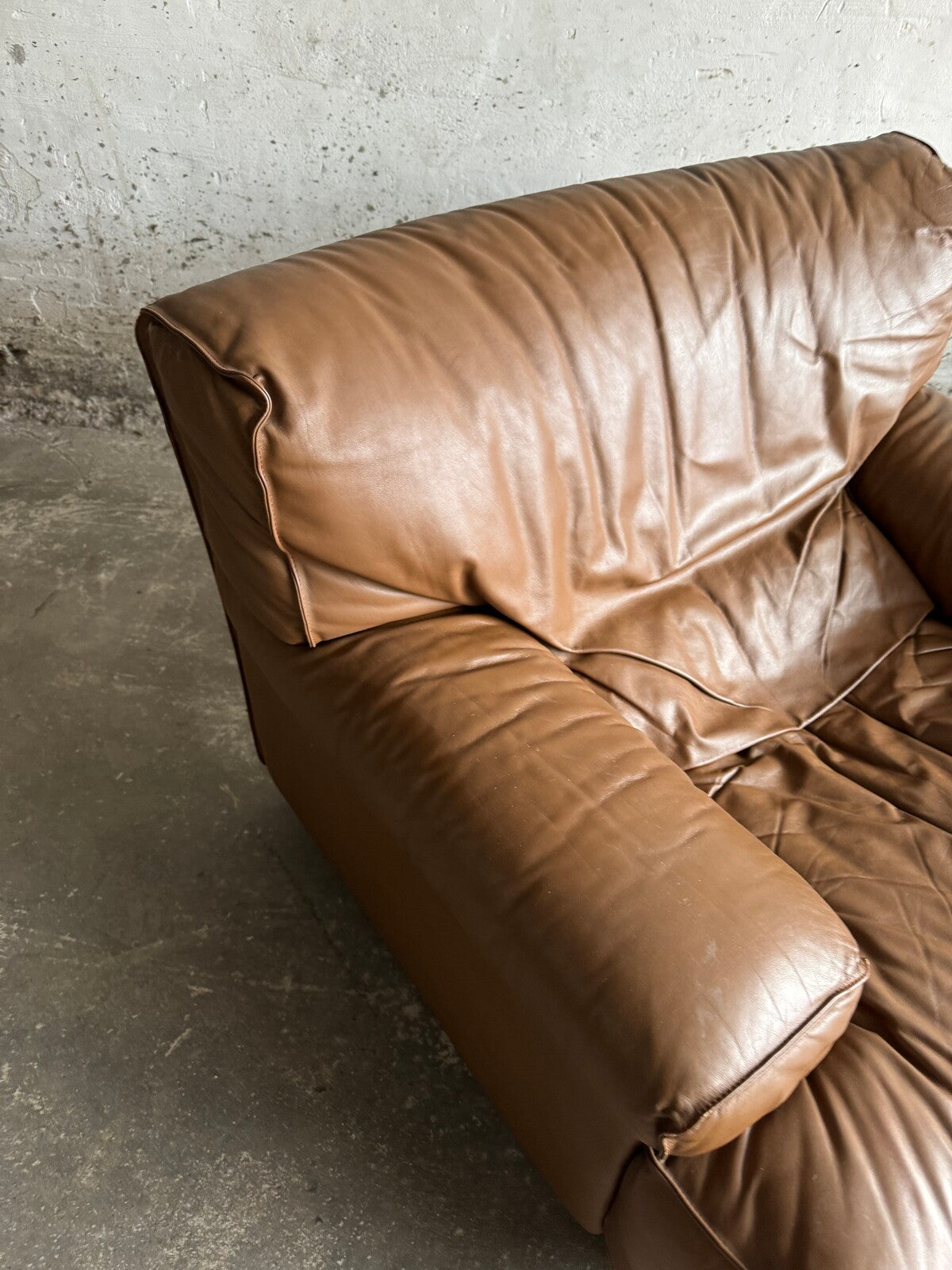 Set of 2 club chairs in leather by Brunati (1970s)