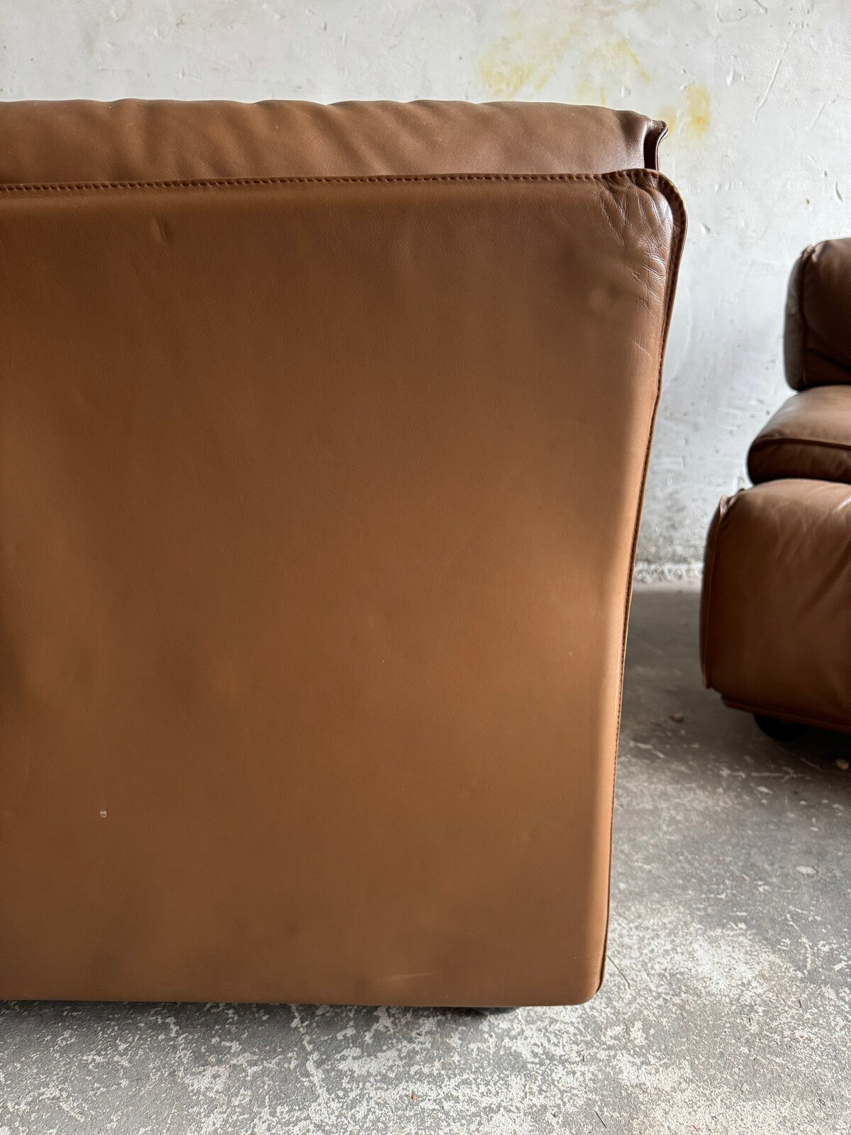 Set of 2 club chairs in leather by Brunati (1970s)