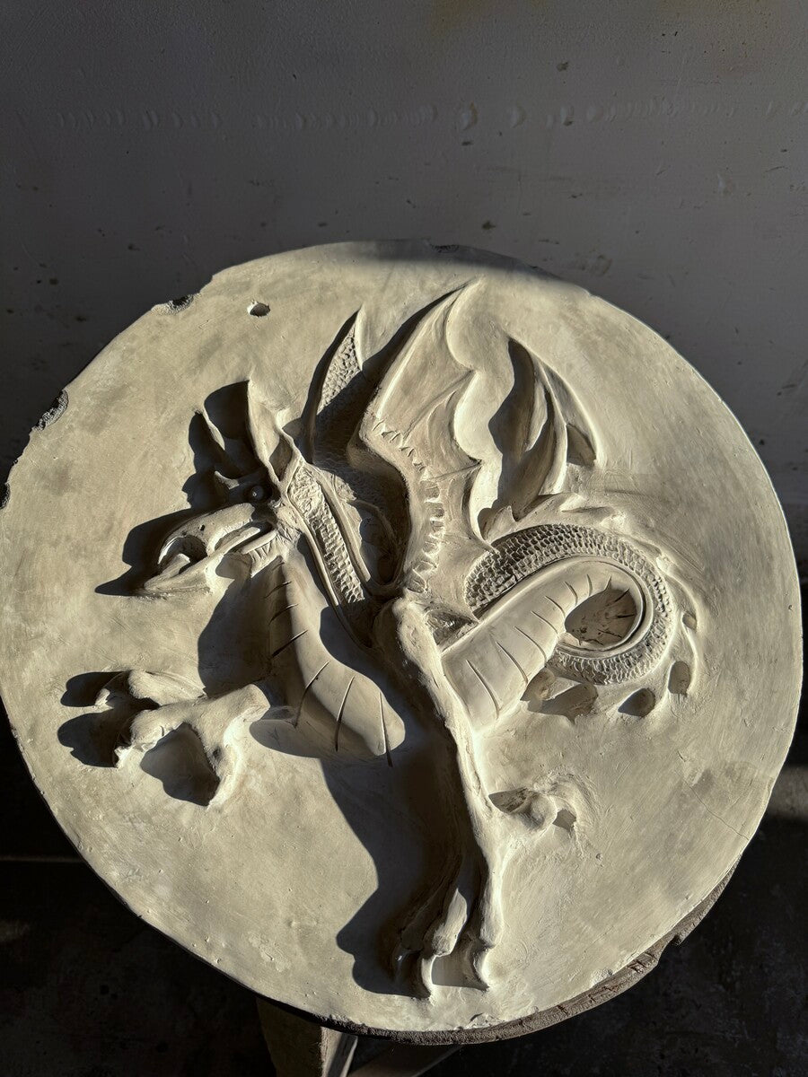 Plaster dragon by Walter De Buck