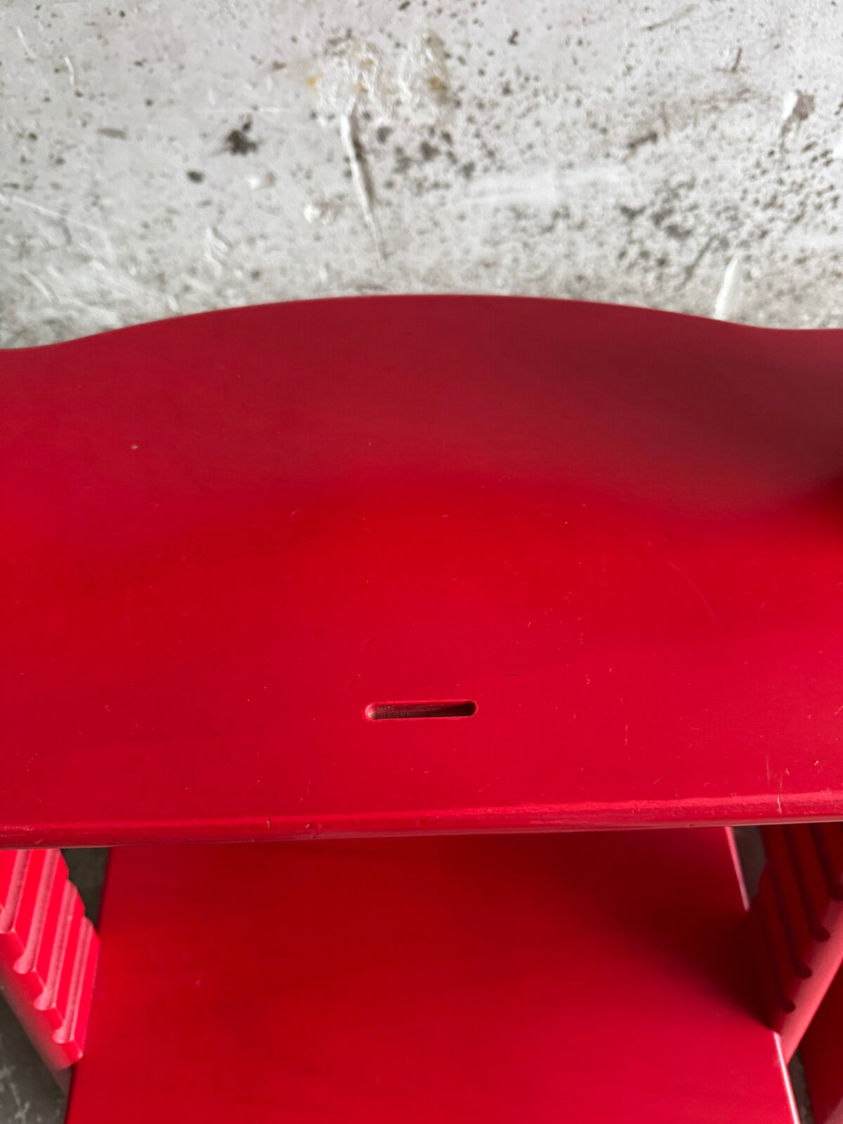Set of 2 red children's chairs in adjustable school style (1990s)
