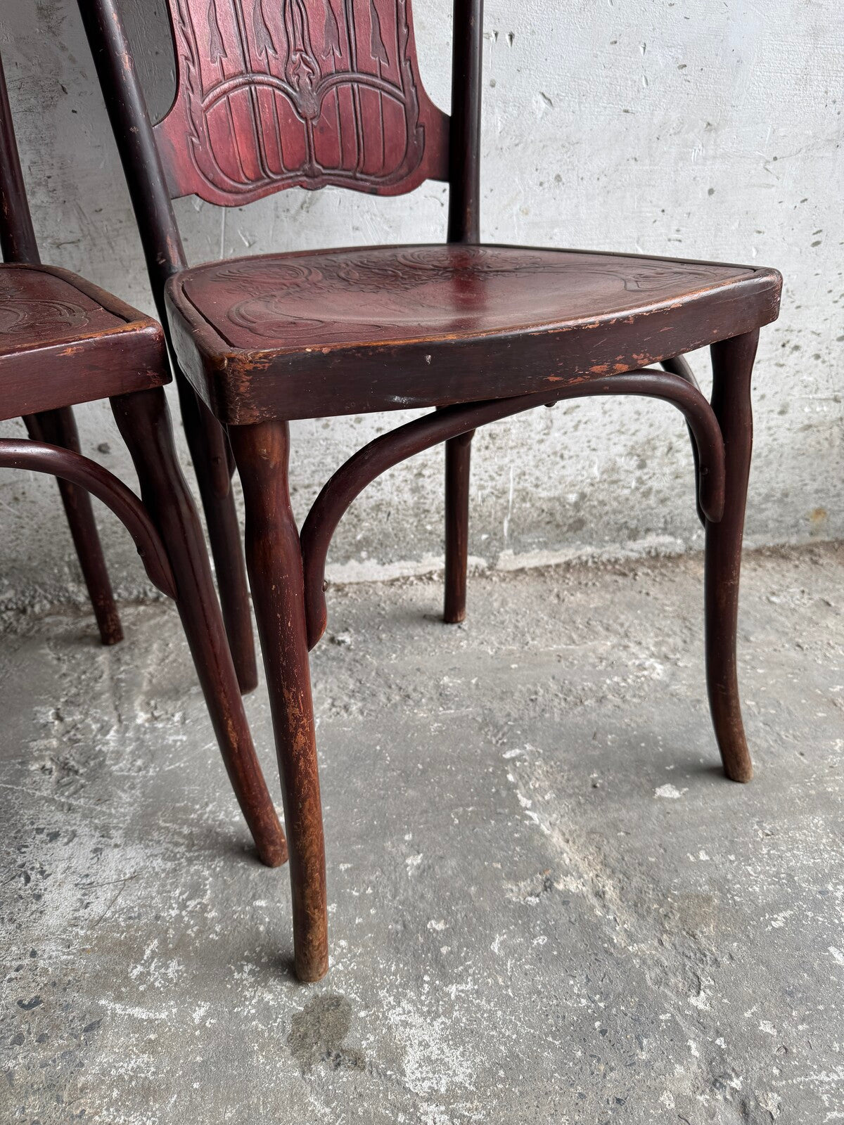 Set of 4 Art Nouveau chairs by Jacob & Josef Kohn (ca. 1900)